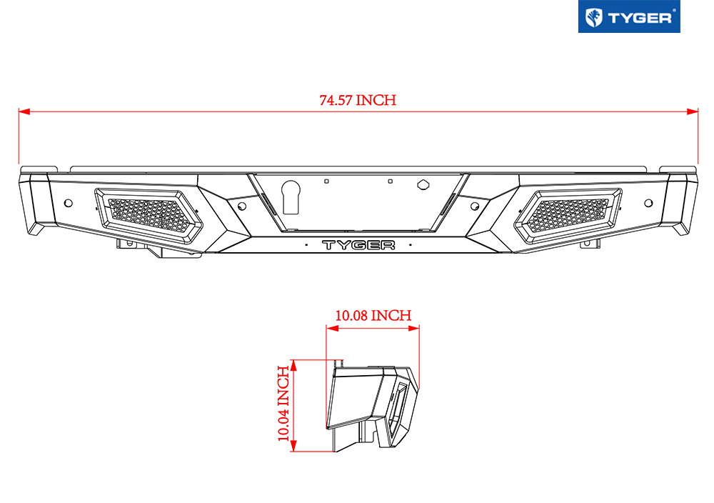 TYGER FURY Rear Bumper Fit 2015-2020 Ford F-150 | Textured Black TG-BP9F80298