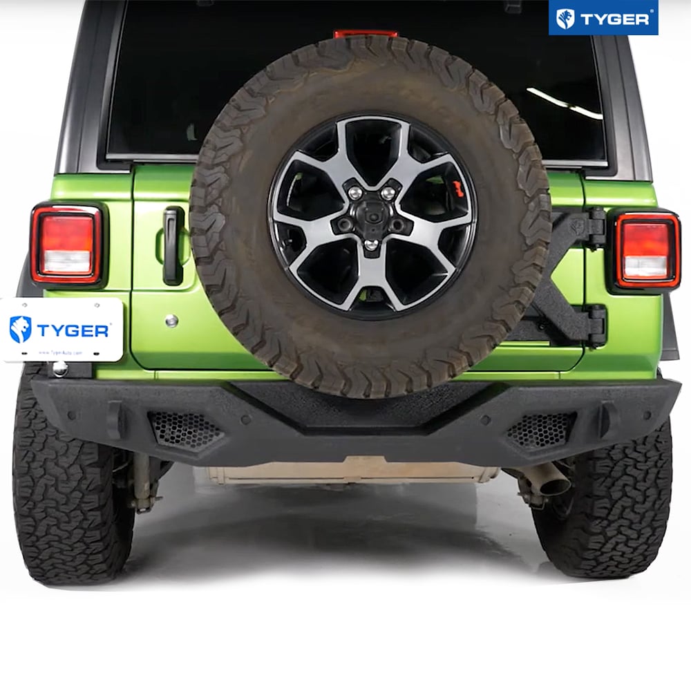 TYGER FURY Rear Bumper Fit 2018-2025 Wrangler JL (NOT JK) | Textured Black TG-BP9J81198