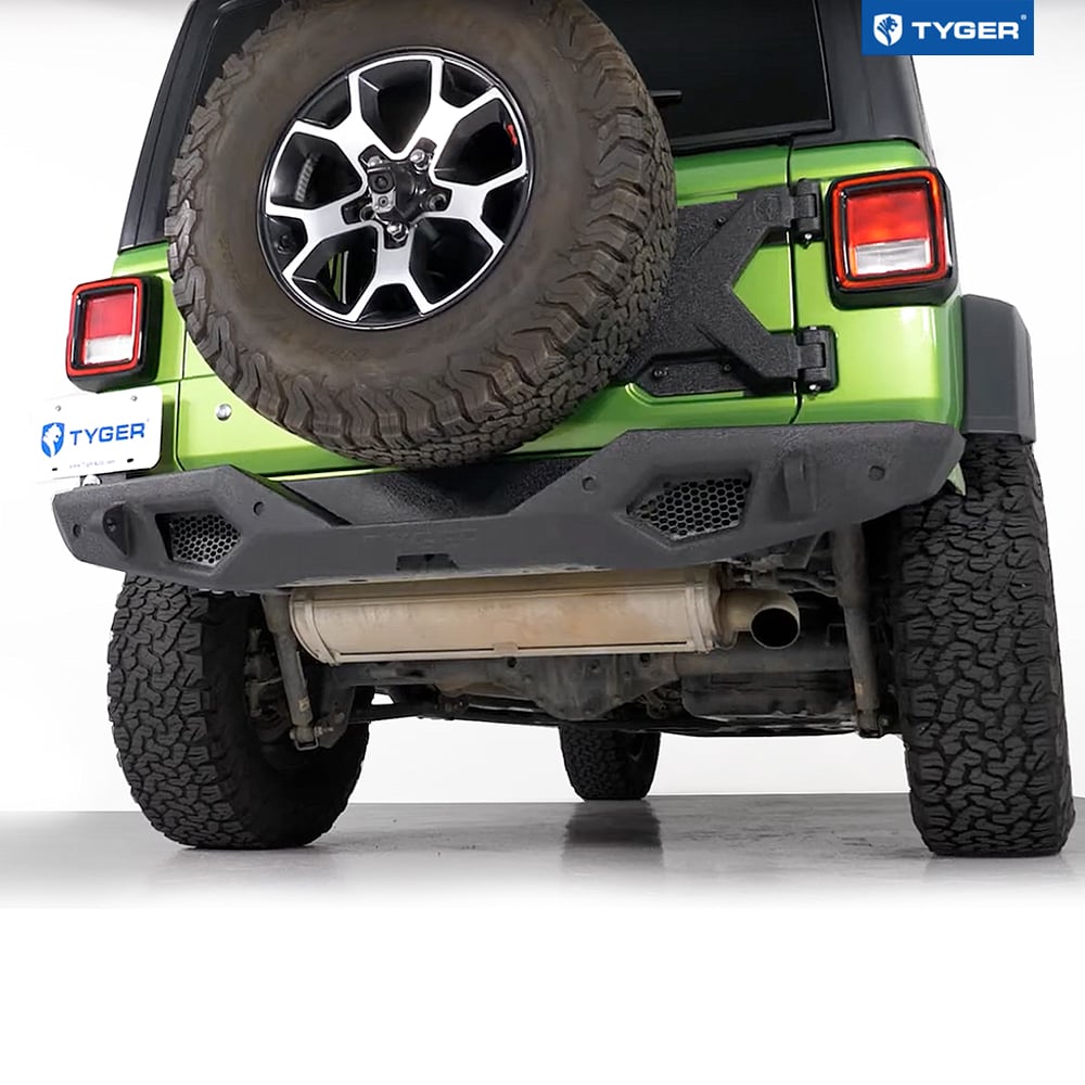 TYGER FURY Rear Bumper Fit 2018-2025 Wrangler JL (NOT JK) | Textured Black TG-BP9J81198