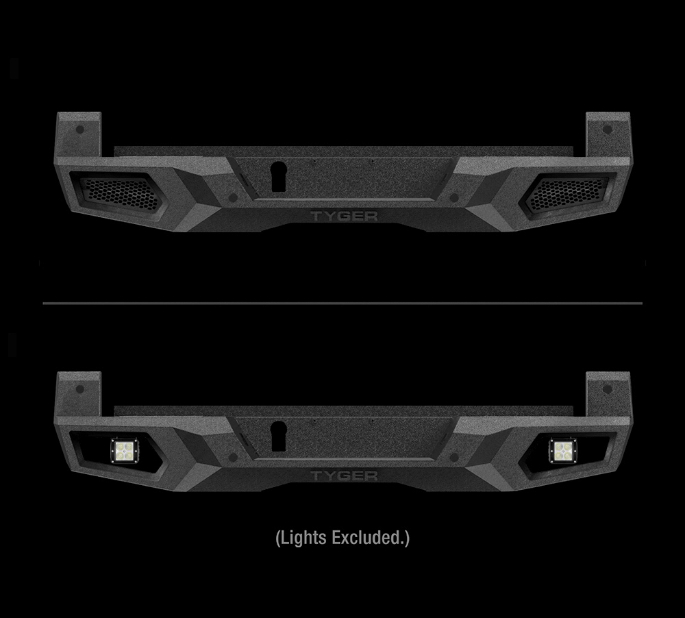 TYGER FURY Rear Bumper Fit 2016-2023 Tacoma | Textured Black TG-BP9T80198