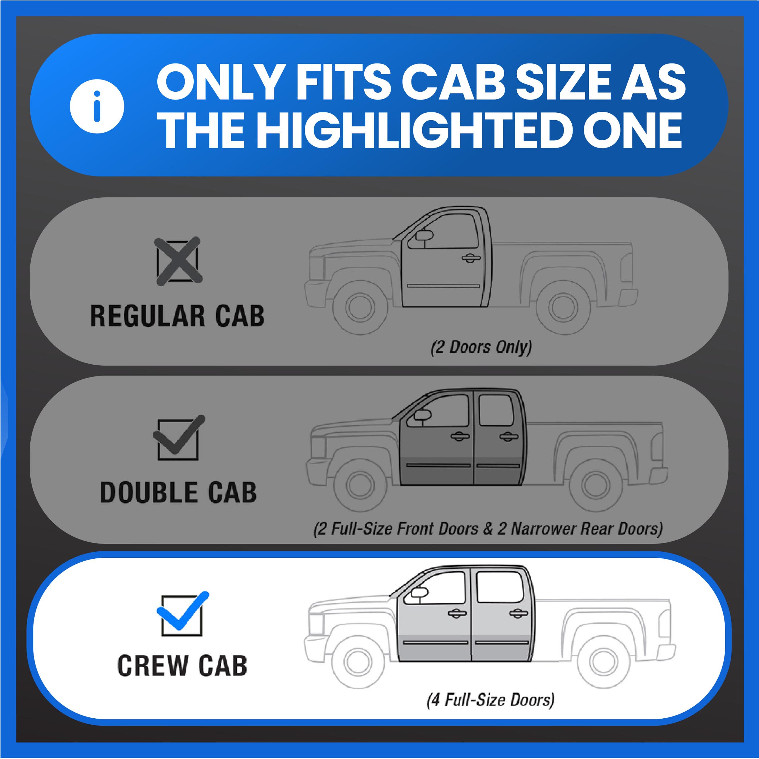 Underseat Storage Box Fit 14-18 Silverado/Sierra 1500; 15-19 2500HD/3500HD | Crew Cab TG-CB5C2238