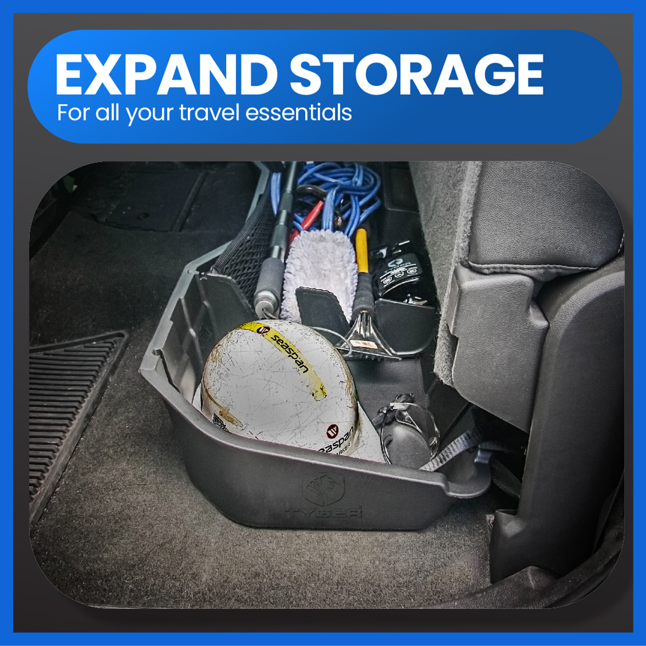 Underseat Storage Box Fit 14-18 Silverado/Sierra 1500; 15-19 2500HD/3500HD | Crew Cab TG-CB5C2238