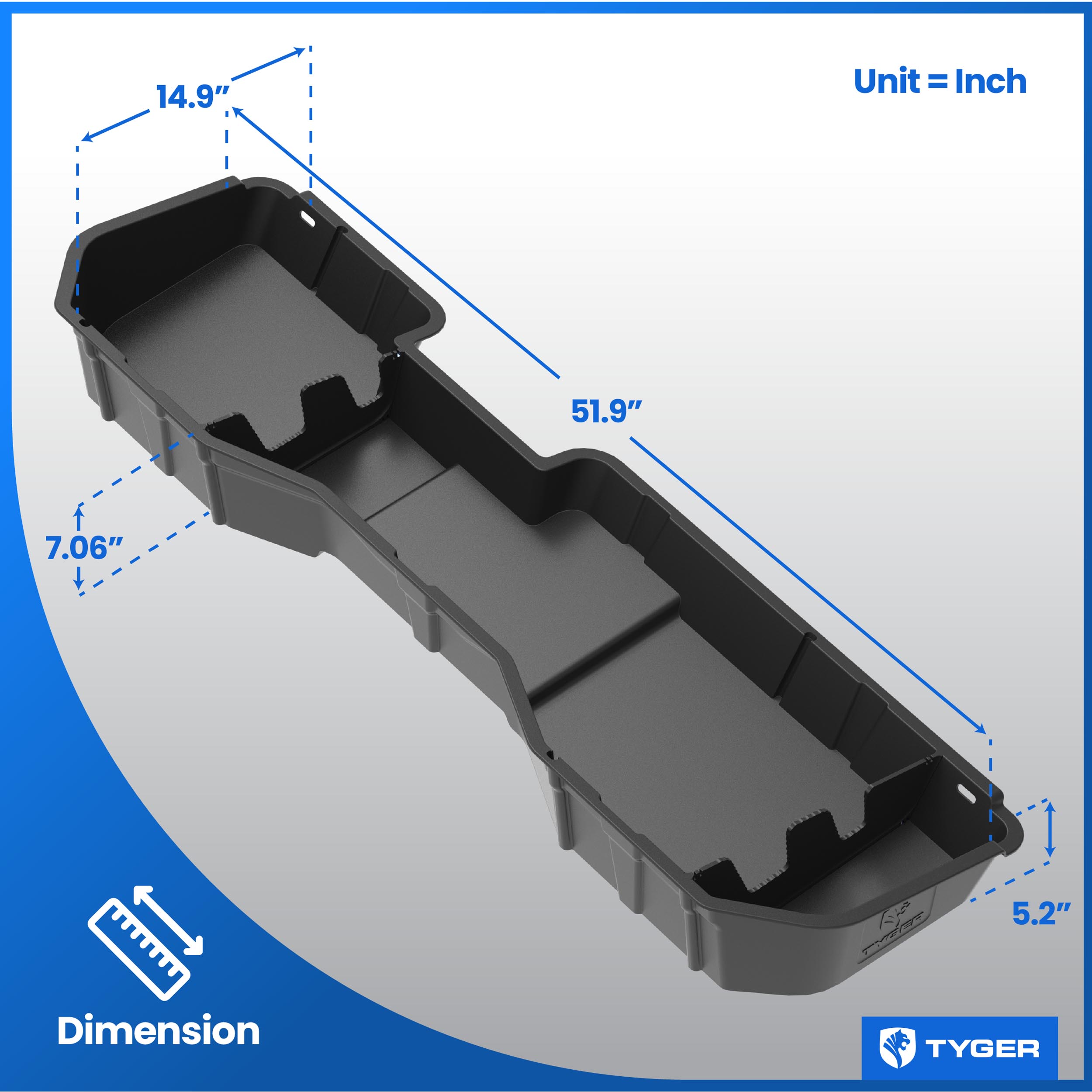 Underseat Storage Box Fit 14-18 Silverado/Sierra 1500; 15-19 2500HD/3500HD | Crew Cab TG-CB5C2238