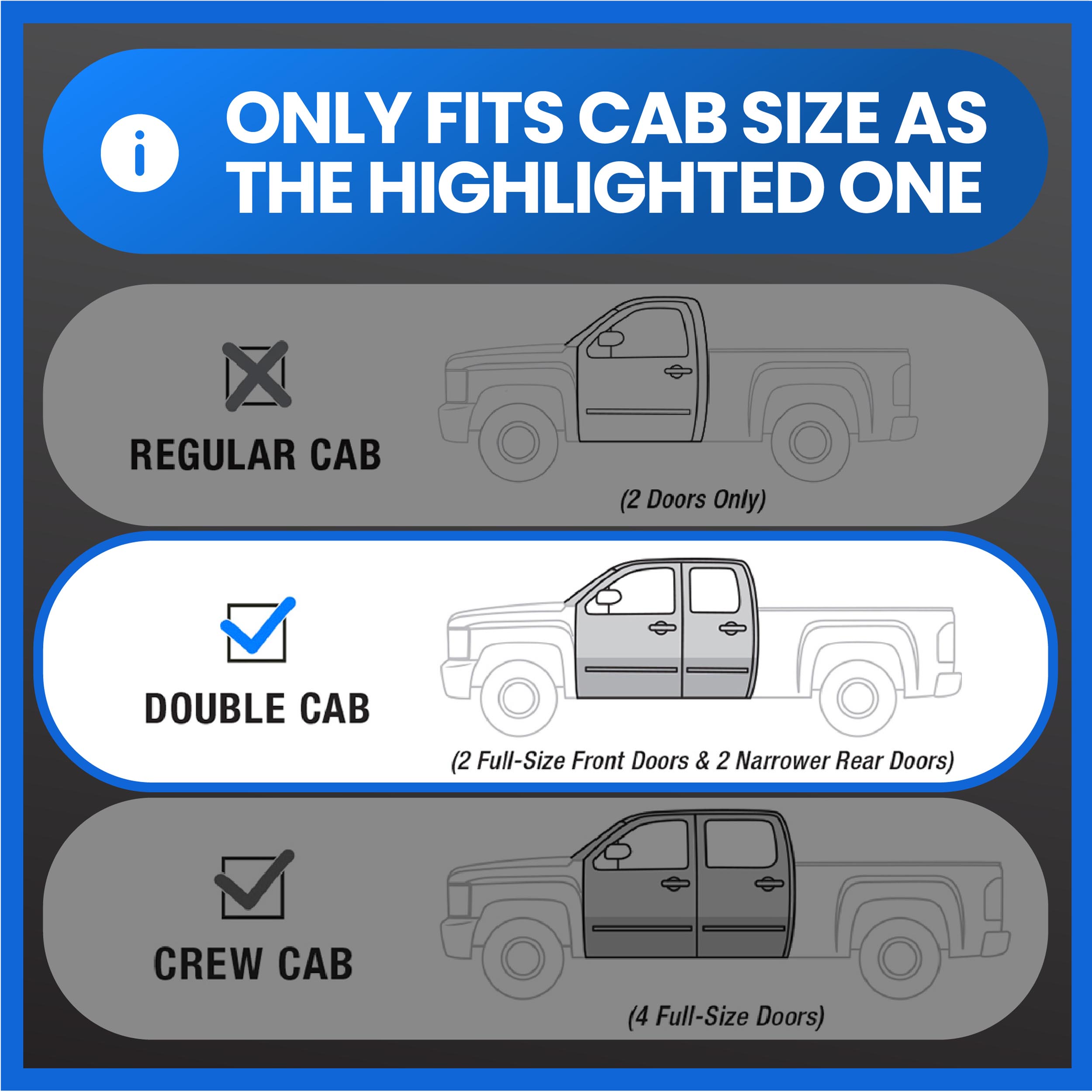 Underseat Storage Box Fit 14-18 Silverado/Sierra 1500; 15-19 2500HD/3500HD | Double Cab TG-CB5C2248