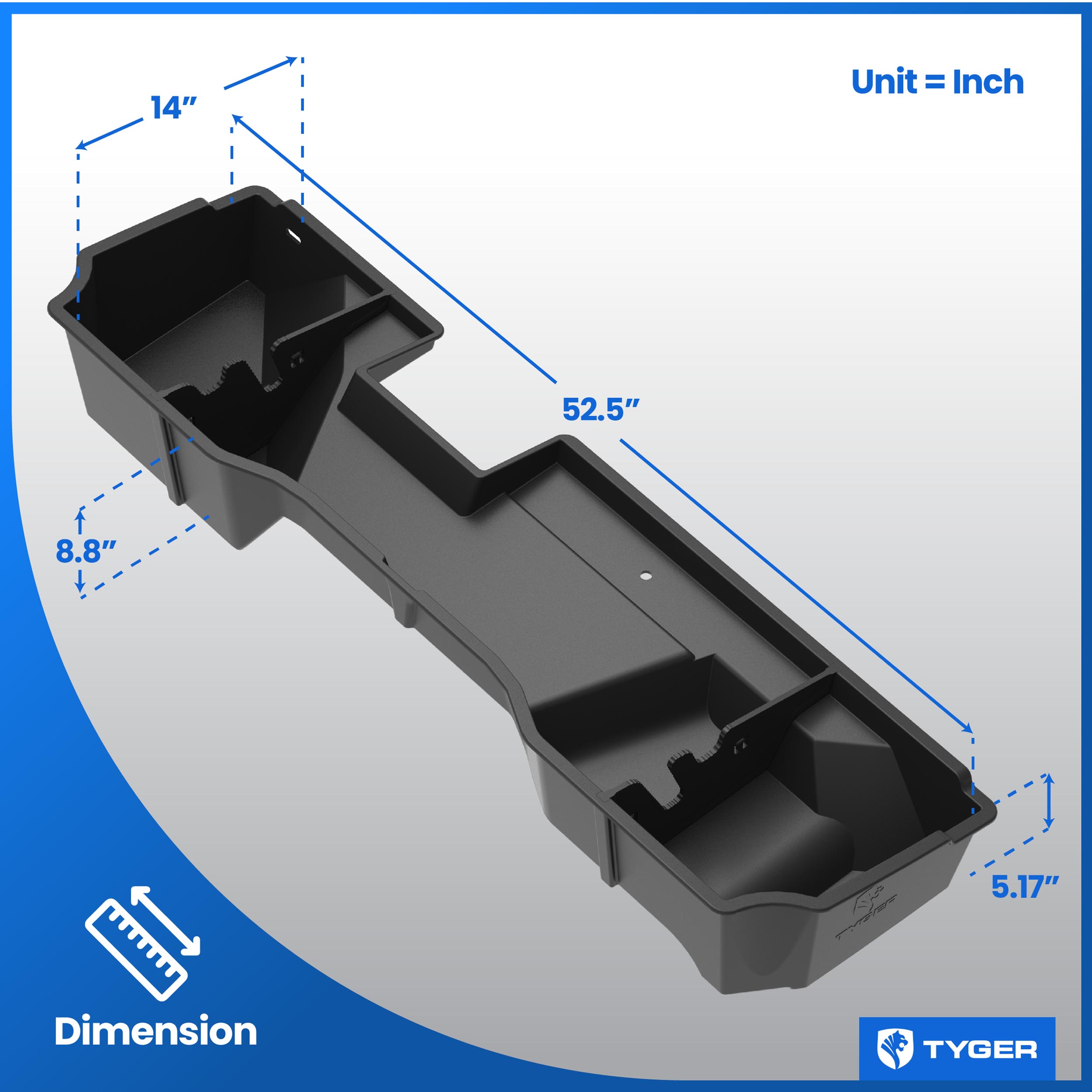 Underseat Storage Box Fit 14-18 Silverado/Sierra 1500; 15-19 2500HD/3500HD | Double Cab TG-CB5C2248