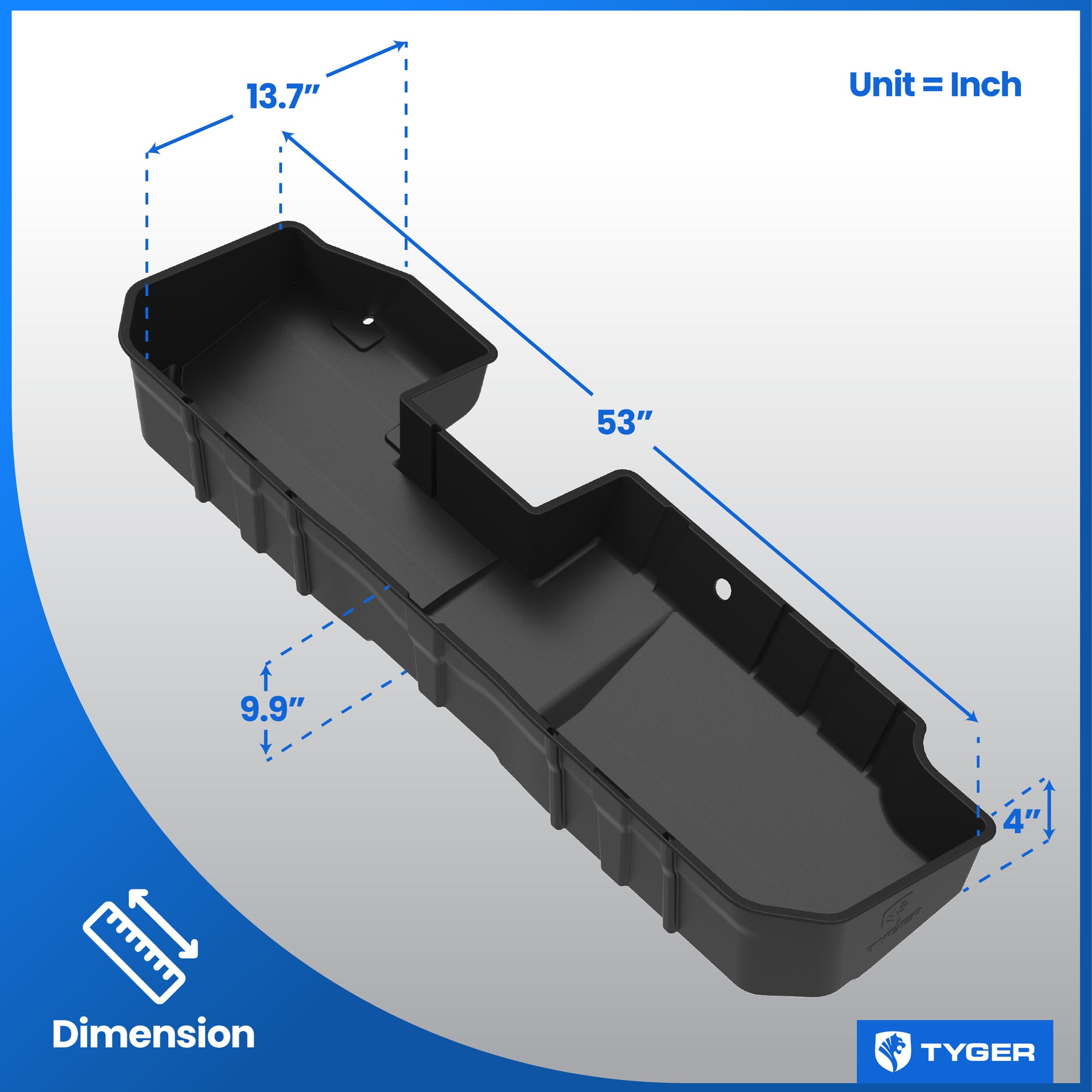 Underseat Storage Box Fit 19-25 Silverado/Sierra 1500; 20-25 2500/3500HD | TG-CB5C2278