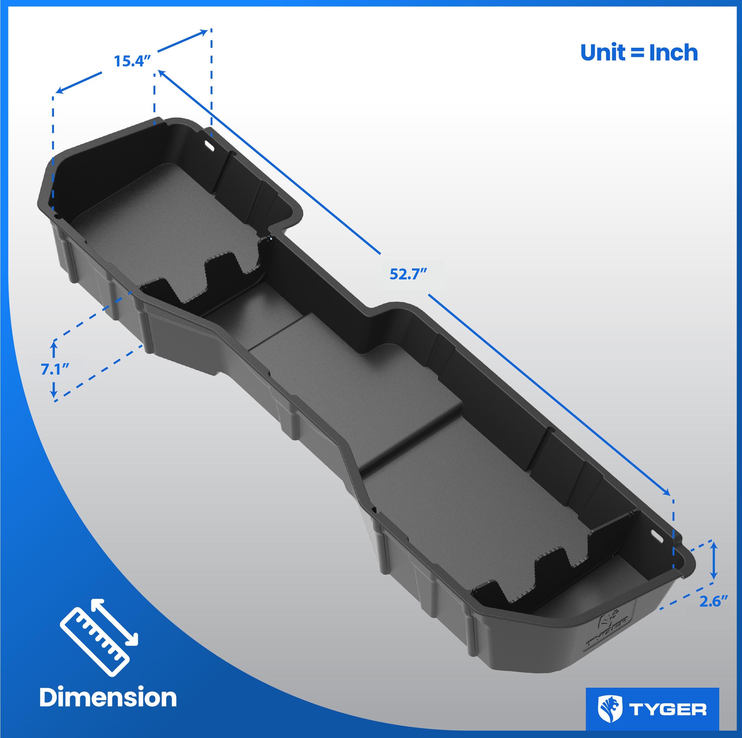 Rear Under Seat Storage Box fit 14-18 Silverado/Sierra 1500; 15-19 2500 3500HD | Crew Cab