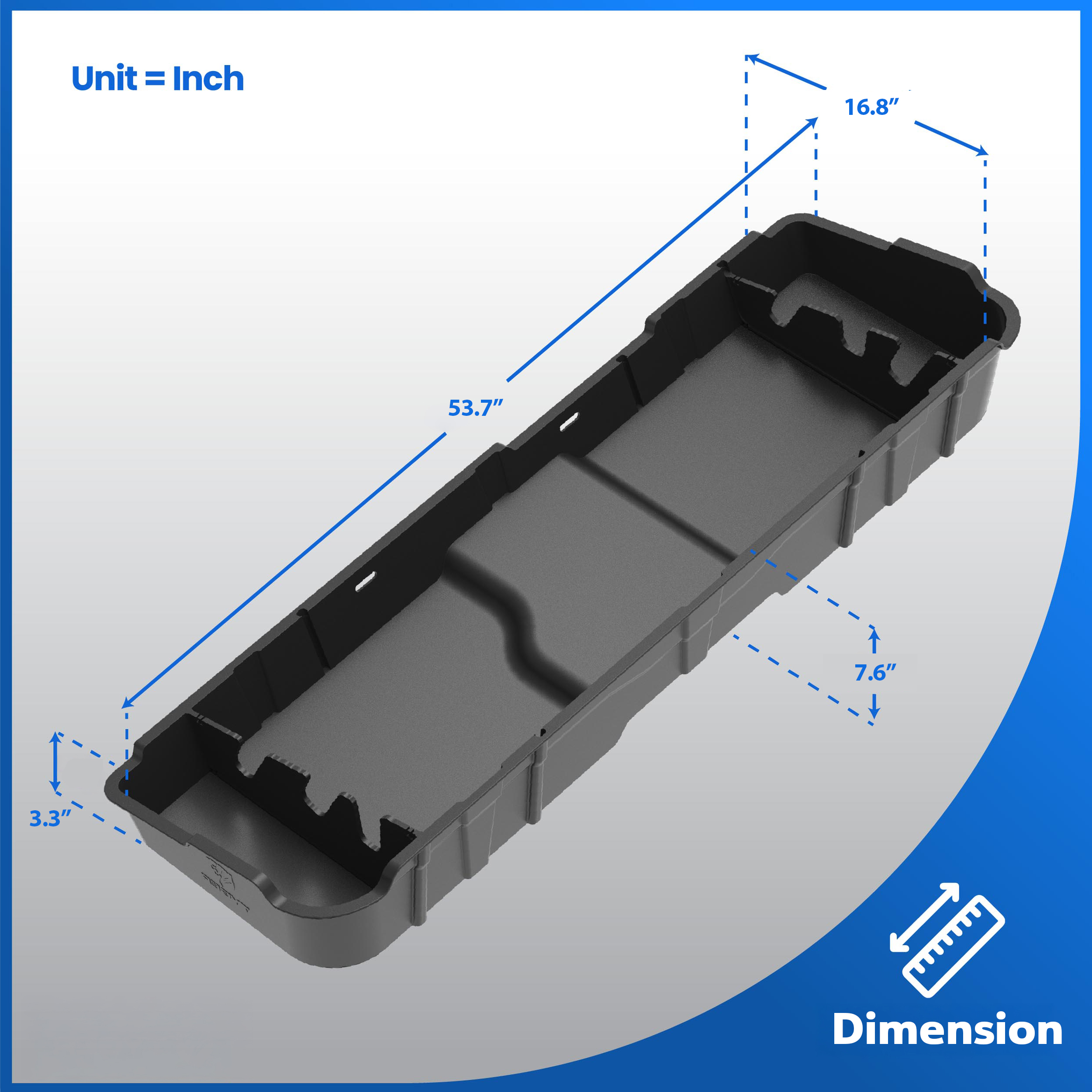 Rear Under Seat Storage Box fit 07-13 Silverado/Sierra 1500; 07-14 2500 3500HD | Crew Cab