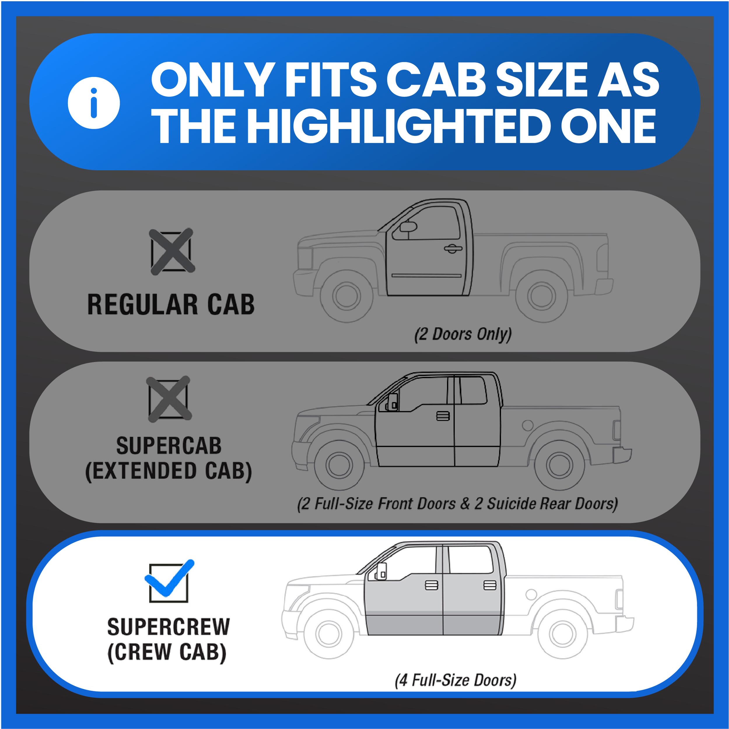Underseat Storage Box Fit 2015-2024 F-150; 2017-2023 Super Duty | Crew Cab TG-CB5F2228