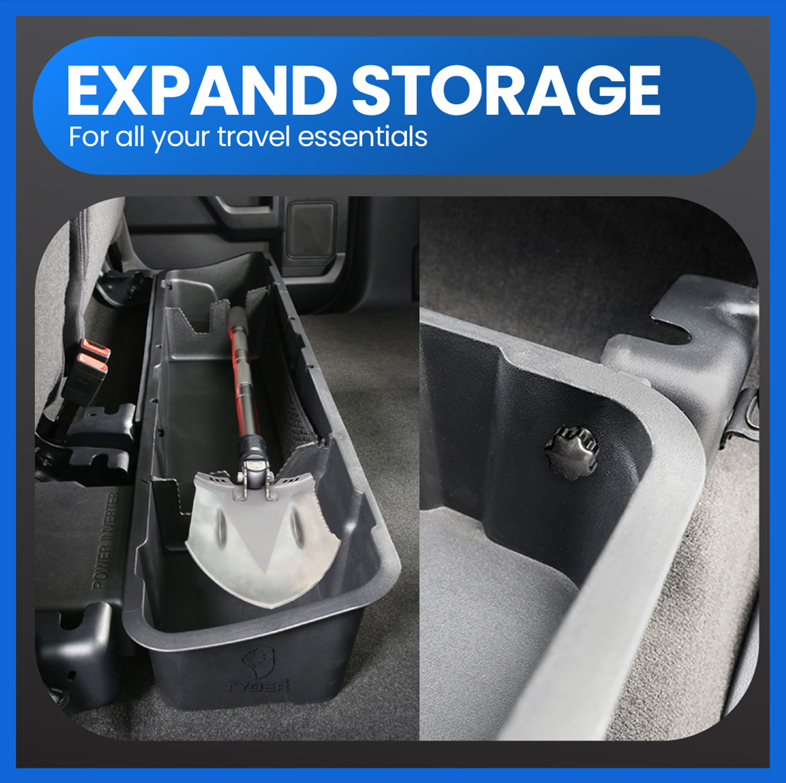 Underseat Storage Box Fit 2015-2024 F-150; 2017-2023 Super Duty | Crew Cab TG-CB5F2228