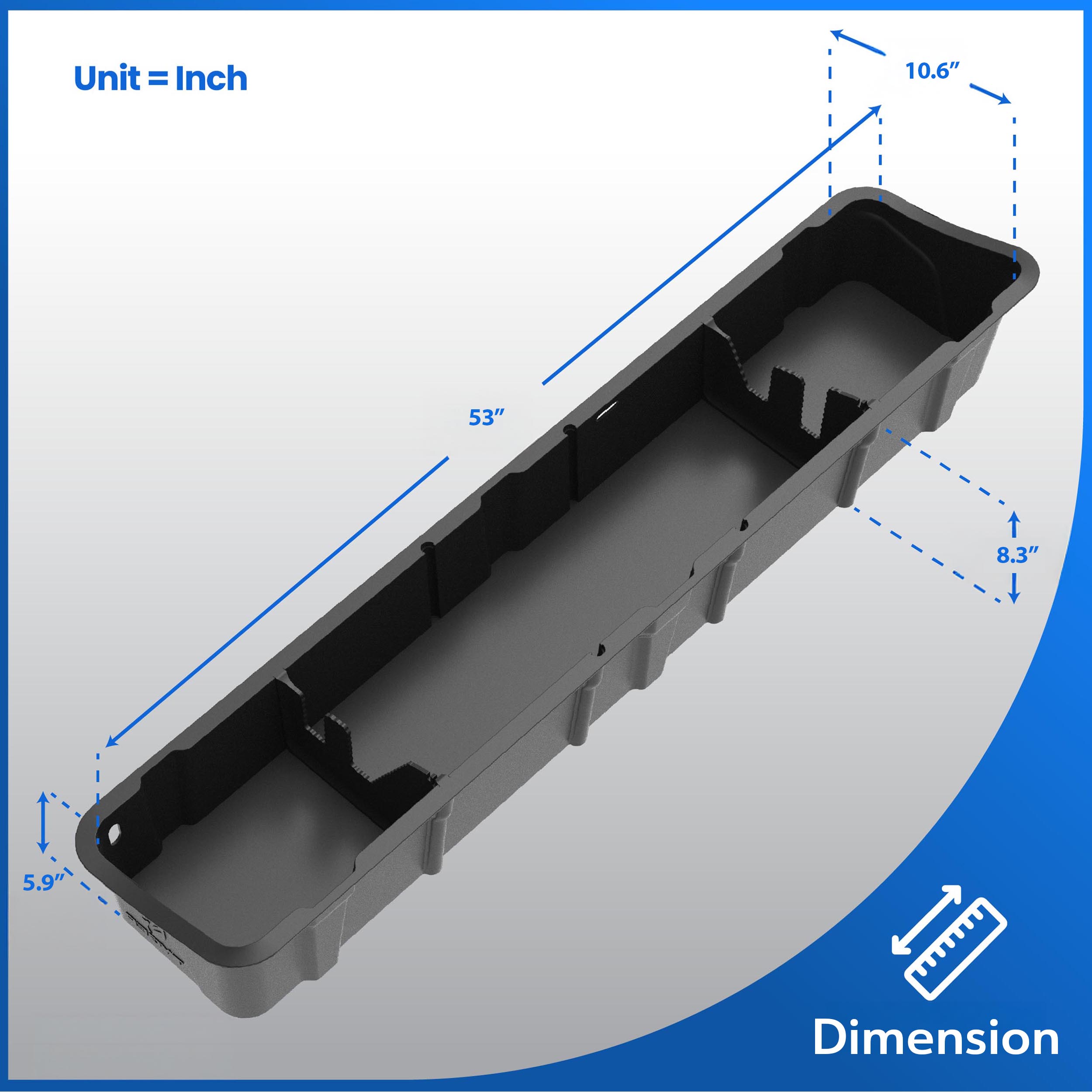 Rear Under Seat Storage Box fit 2015-2024 Ford F-150; 2017-2023 F-250 F-350 SD | Supercrew Cab