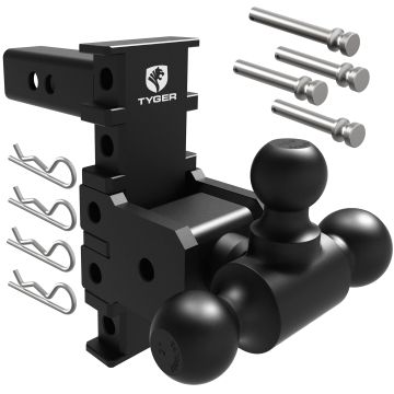 Adjustable Drop Hitch Tri-Ball Mount with 1-7/8", 2", 2-5/16" Balls | 2" Receivers | TG-DB6U12058