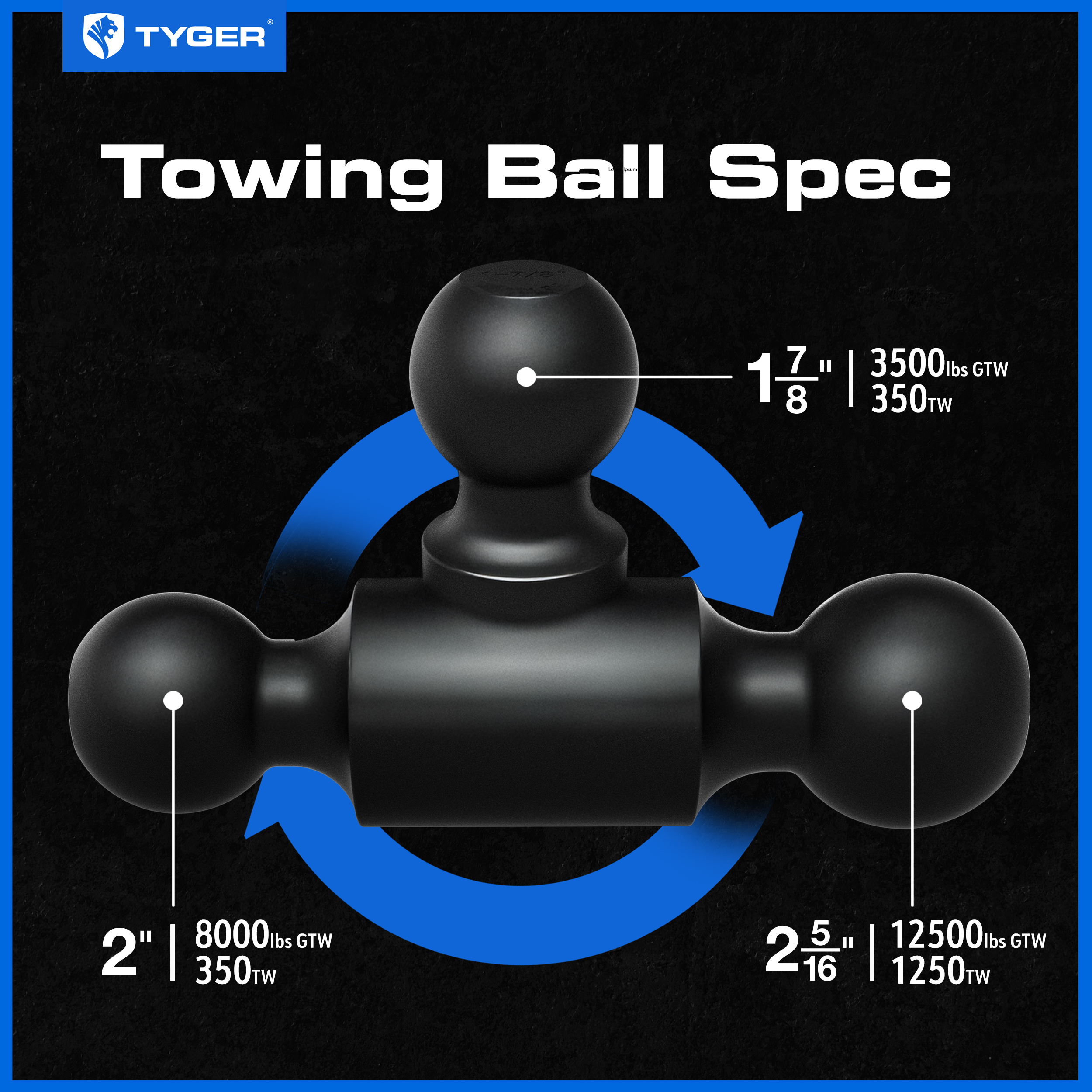 Adjustable Drop Hitch Tri-Ball Mount with 1-7/8