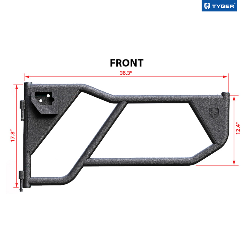 Tubular Doors Fit 2018-2023 Wrangler JL (NOT JK) 2-Doors with Mirror Mount | Front Only TG-DR2J62868