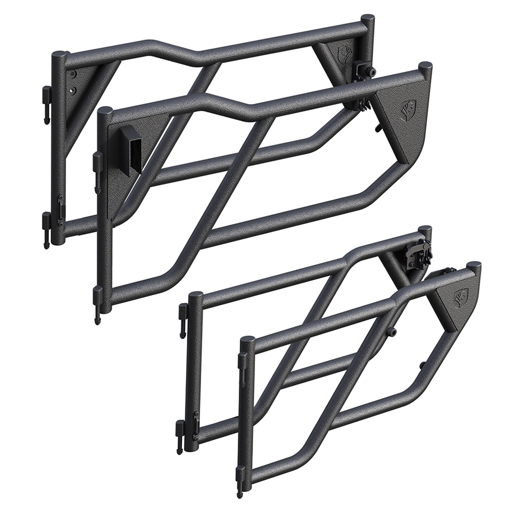 Tubular Doors Fit 2007-2018 Wrangler JK (NOT JL) 4-Doors with Mirror Mount | Front&Rear TG-DR4J62288