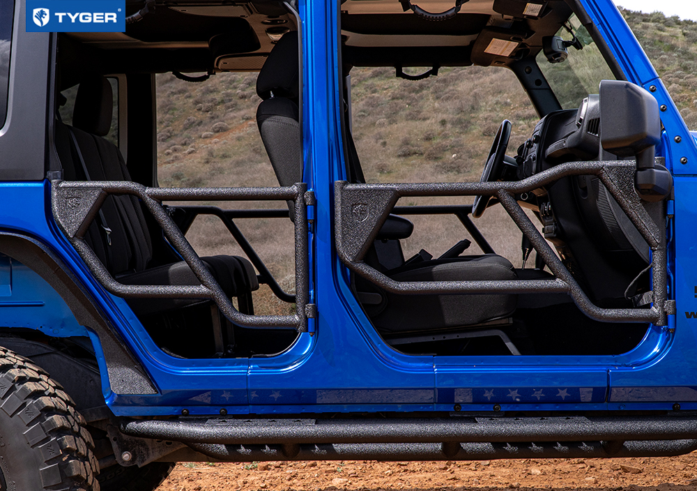 Tubular Doors Fit 2007-2018 Wrangler JK (NOT JL) 4-Doors with Mirror Mount | Front&Rear TG-DR4J62288
