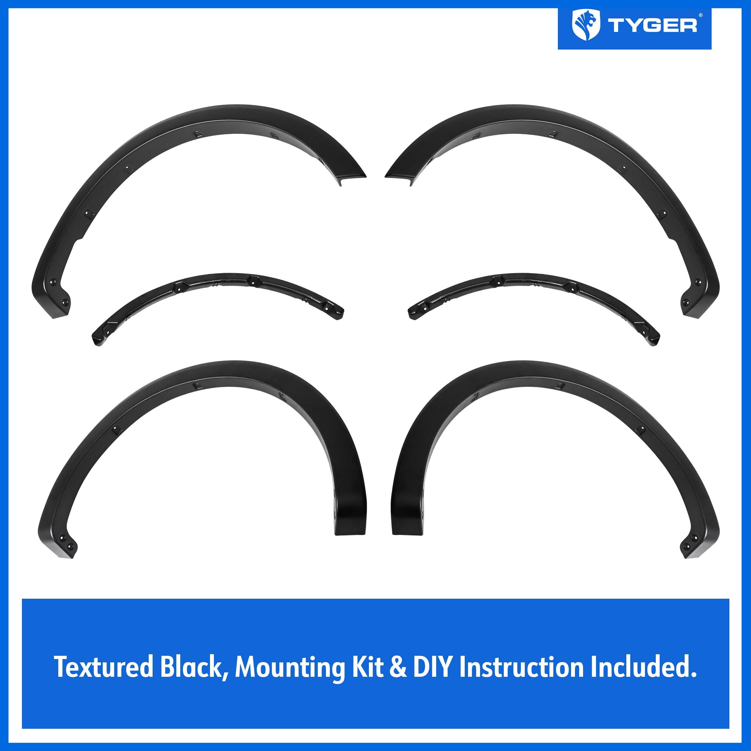 Factory Style 4PC fit 2021-2024 Ford F-150 | Paintable Textured Black Paintable