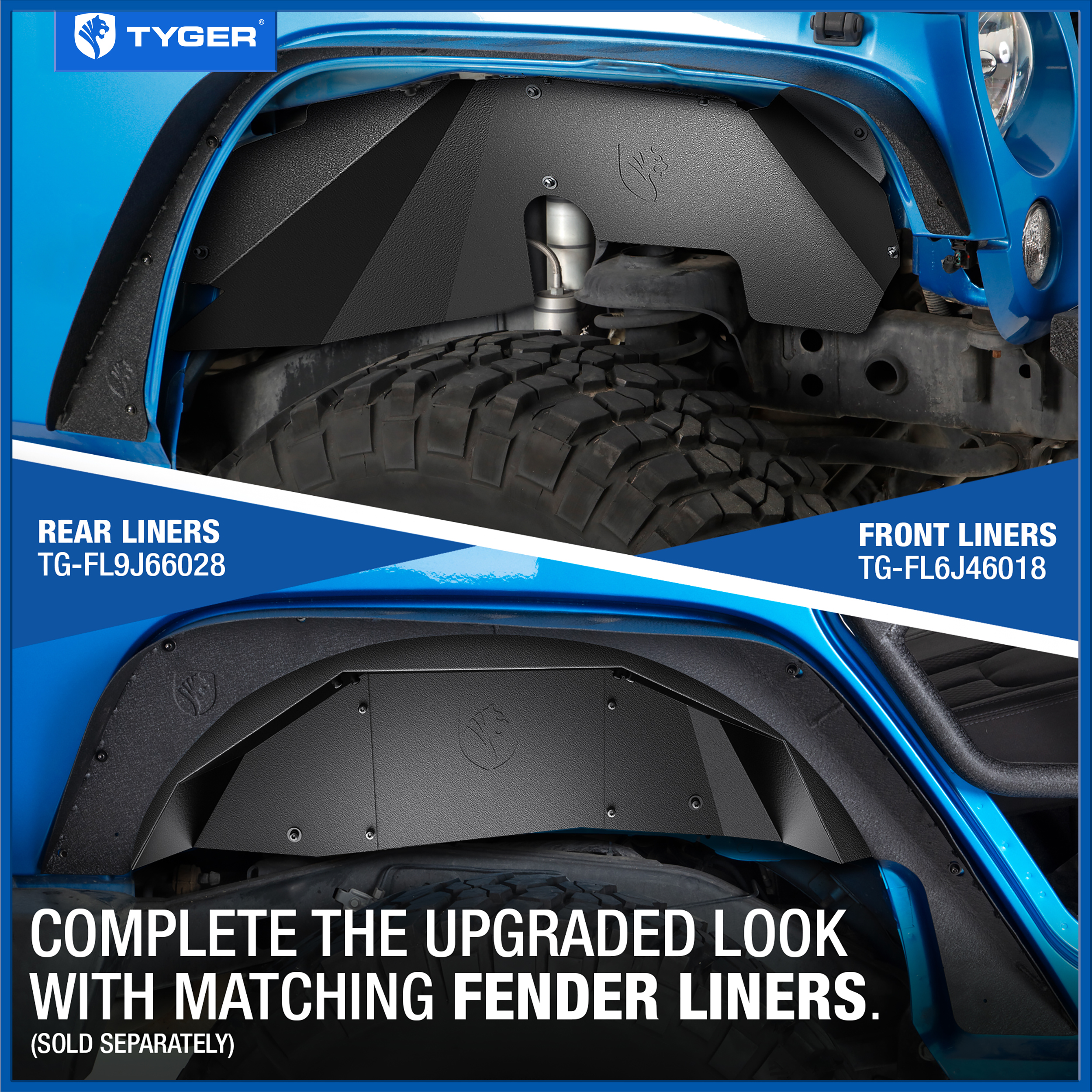 Slim Flat Style Fit 2007-2018 Wrangler JK (NOT JL) | 4PC | Textured Black TG-FF7J62578