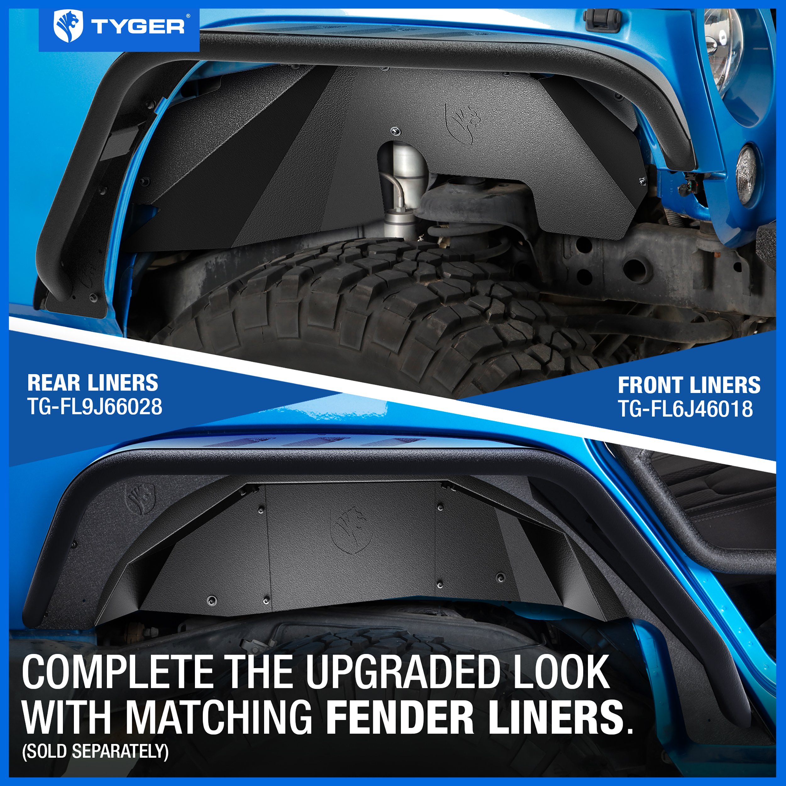 Flat Style Fit 2007-2018 Wrangler JK (NOT JL) | 4PC | Textured Black TG-FF7J66818