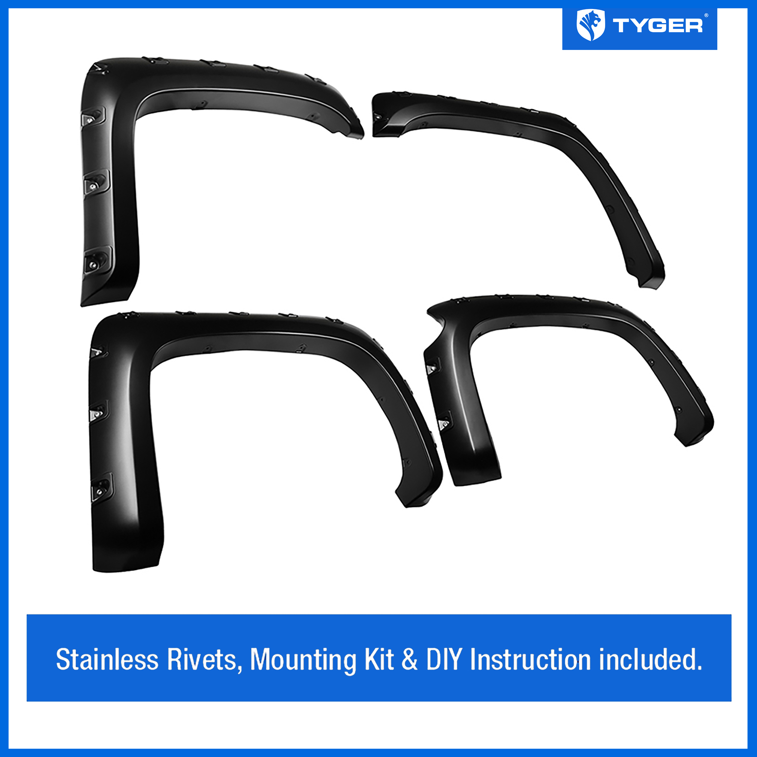 Bolt-Riveted Style 4PC fit 07-13 Silverado 1500 5.8' Bed | Paintable Smooth Textured