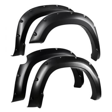 Bolt-Riveted Style 4PC fit 19-24 Ram 1500 | Paintable Smooth Textured