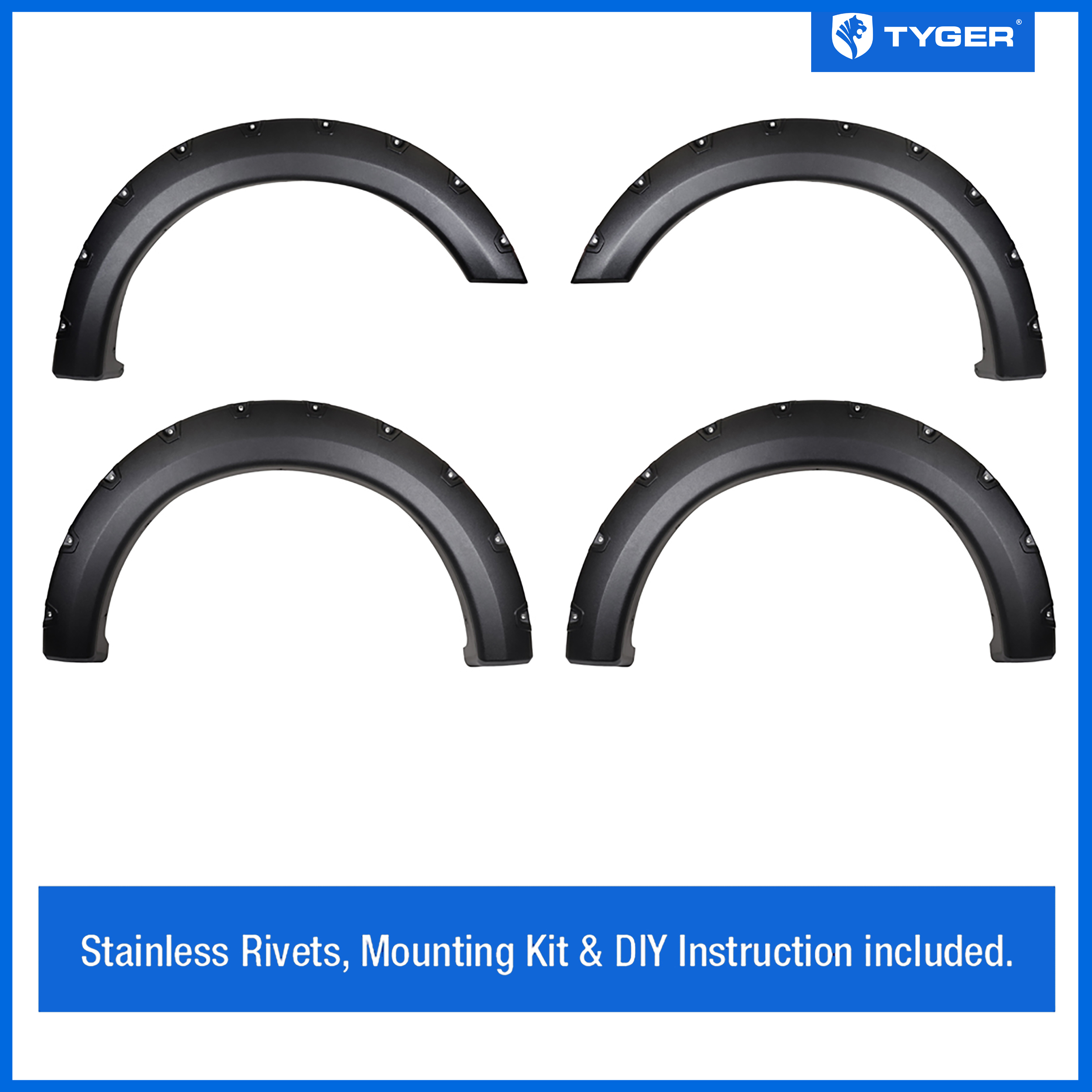 Bolt-Riveted Style 4PC fit 04-08 F150; 06-08 Mark LT Rough Textured