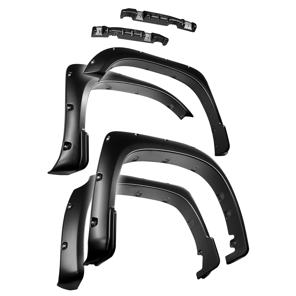 Bolt-Riveted Style 4PC fit 2014-2021 Toyota Tundra | Paintable Smooth Textured