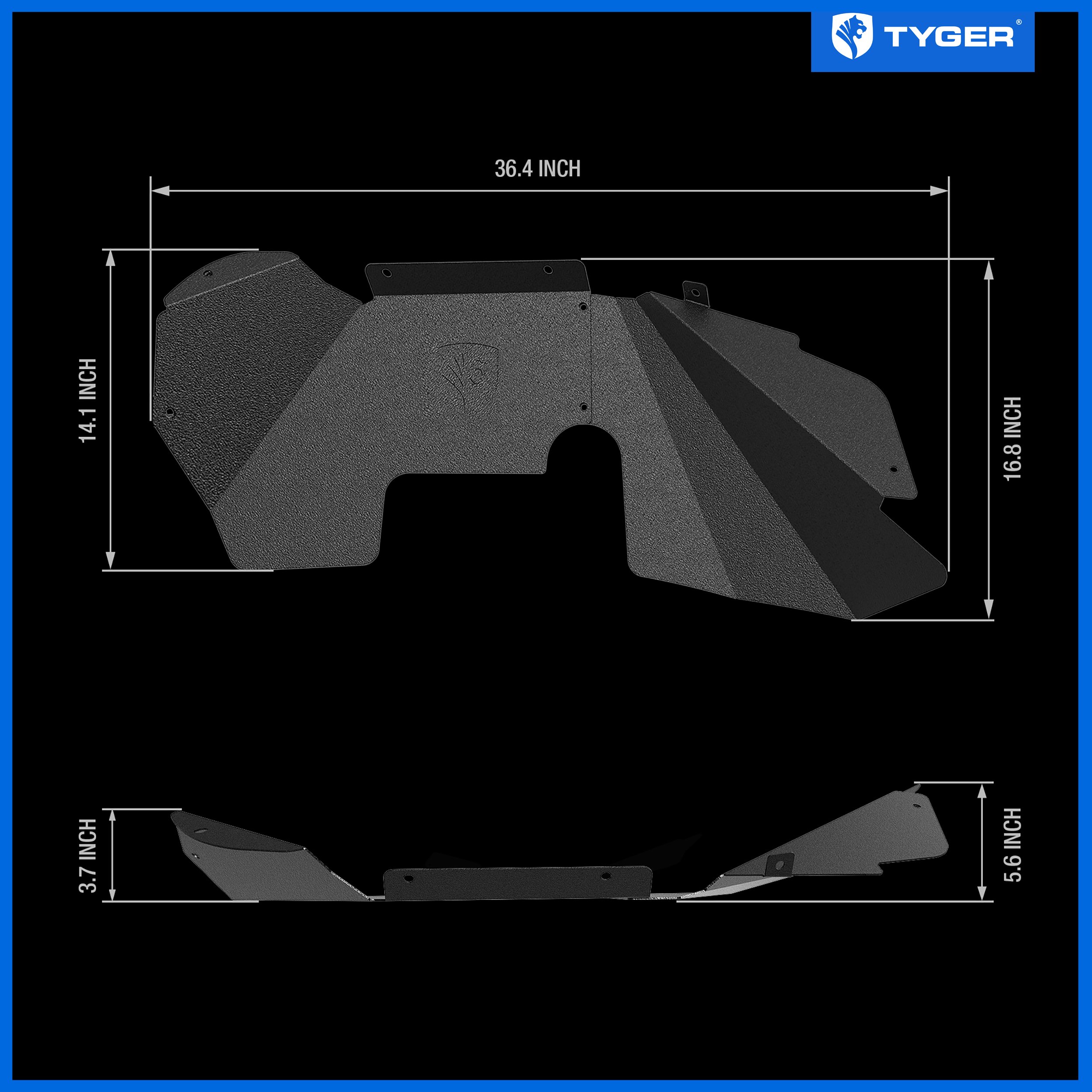 Front Inner Fender Liner Compatible with 2007-2018 Jeep Wrangler JK | Not for JL | TG-FL6J46018