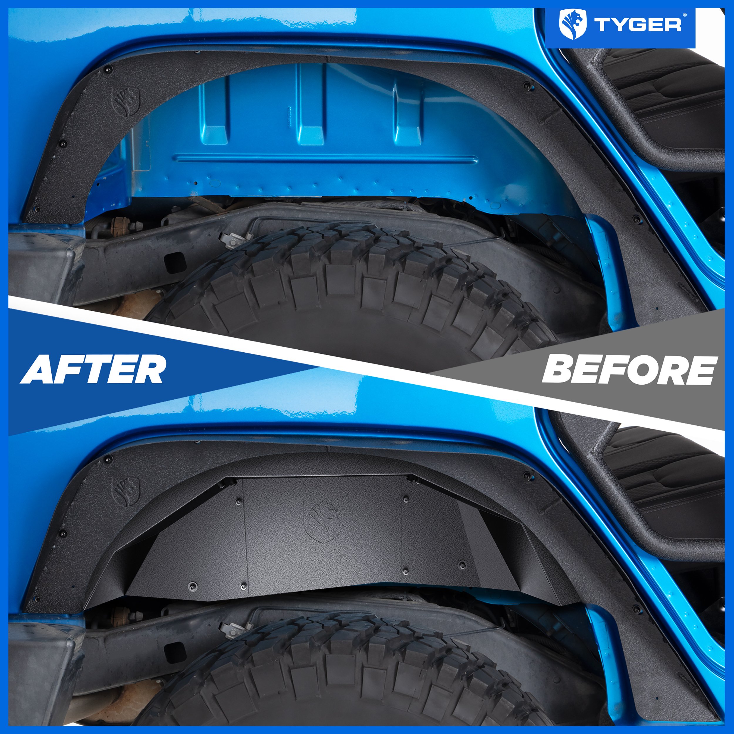 Rear Inner Fender Liner Compatible with 2007-2018 Jeep Wrangler JK | Not for JL | TG-FL9J66028