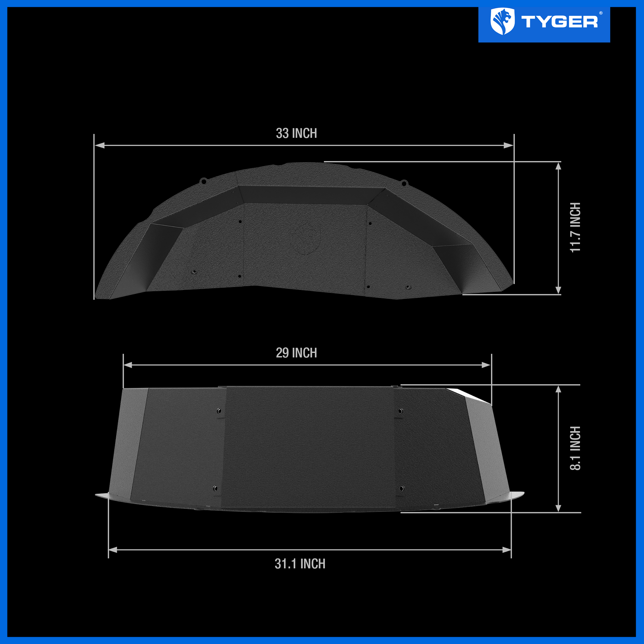 Rear Inner Fender Liner Compatible with 2007-2018 Jeep Wrangler JK | Not for JL | TG-FL9J66028