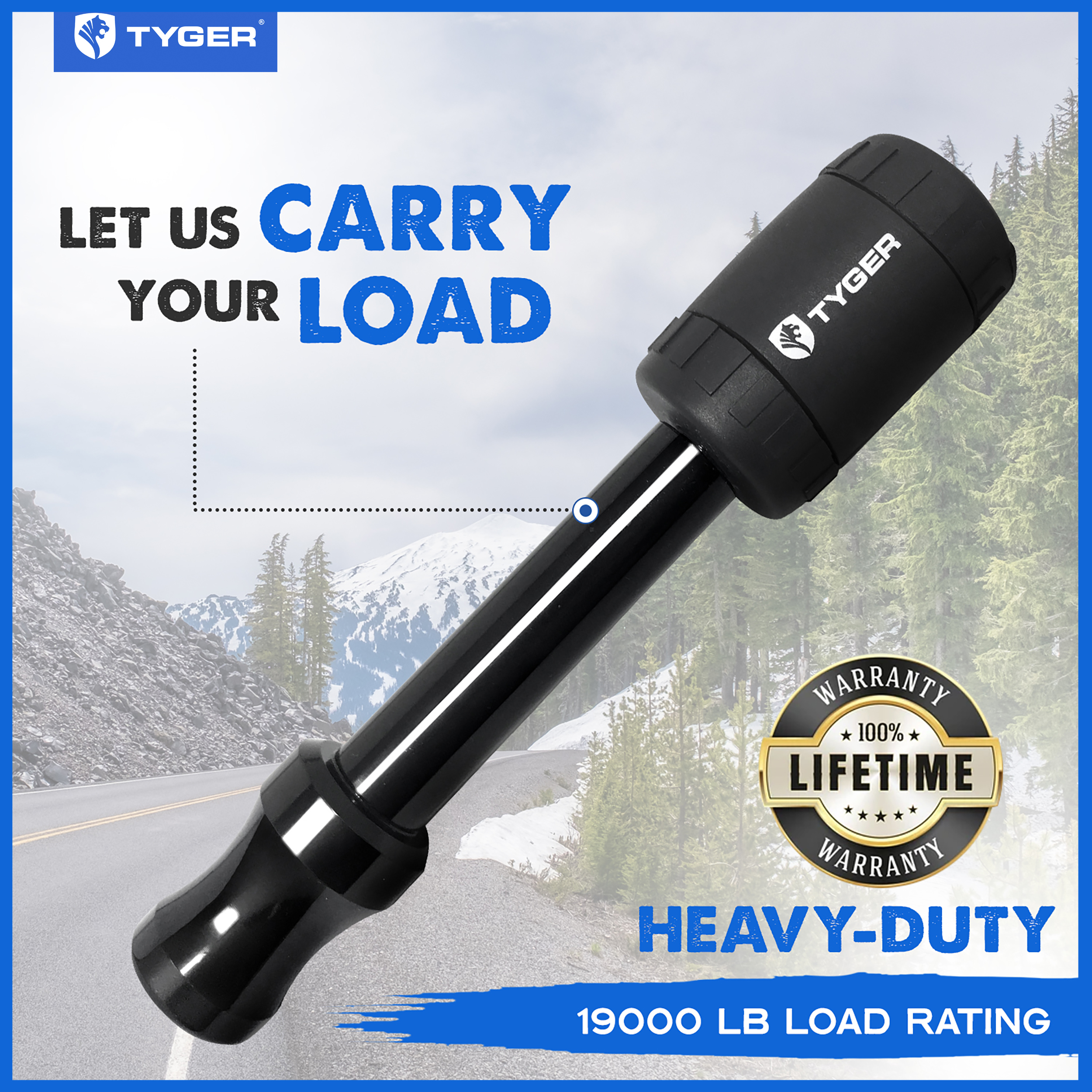 TYGER Solid Trailer Hitch Lock Pin with Locking Key - Fit 5/8