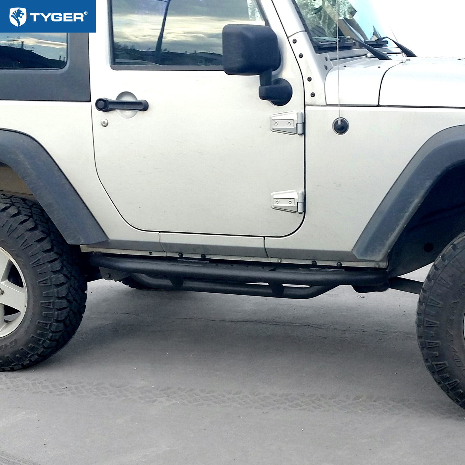 trekvoss - Schwellerrohre schwarz Ø 76mm für Jeep Wrangler JK 2-Türer