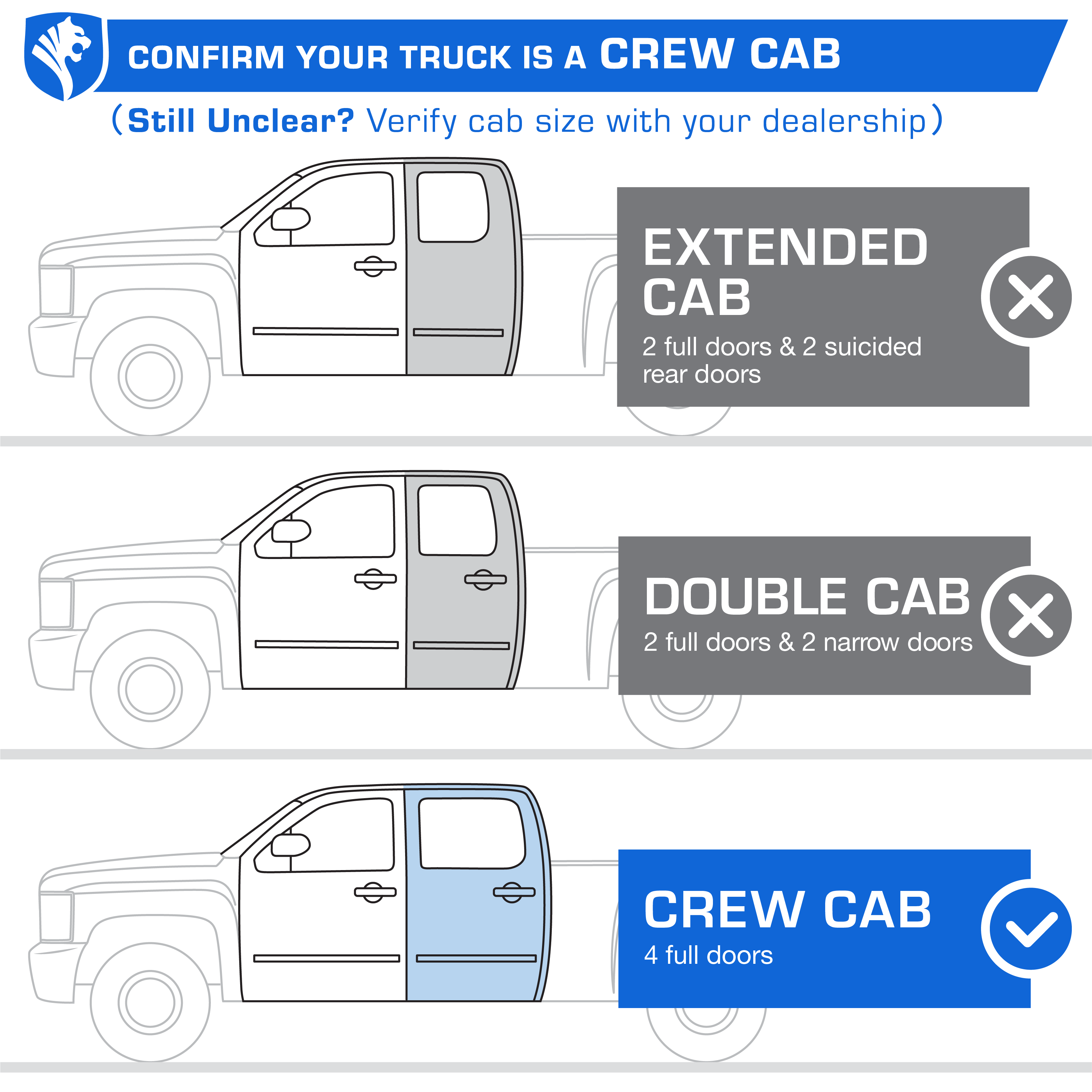Tyger LanderX fit 2019-2025 Chevy Silverado GMC Sierra 1500; 2020-2025 2500 3500HD | Crew Cab