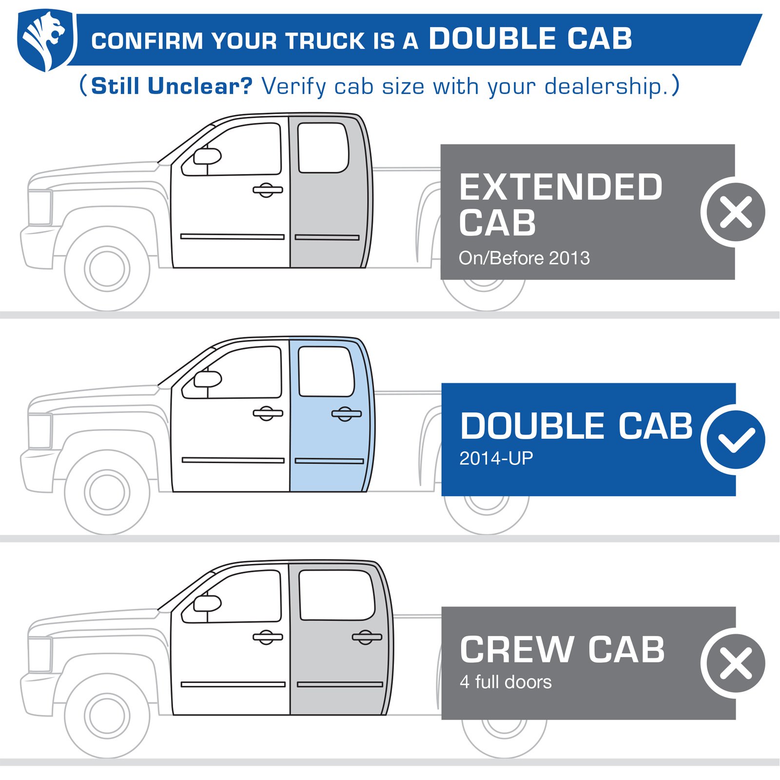 Tyger LanderX fit 19-25 Silverado/Sierra 1500; 20-25 2500/3500HD | Double Cab