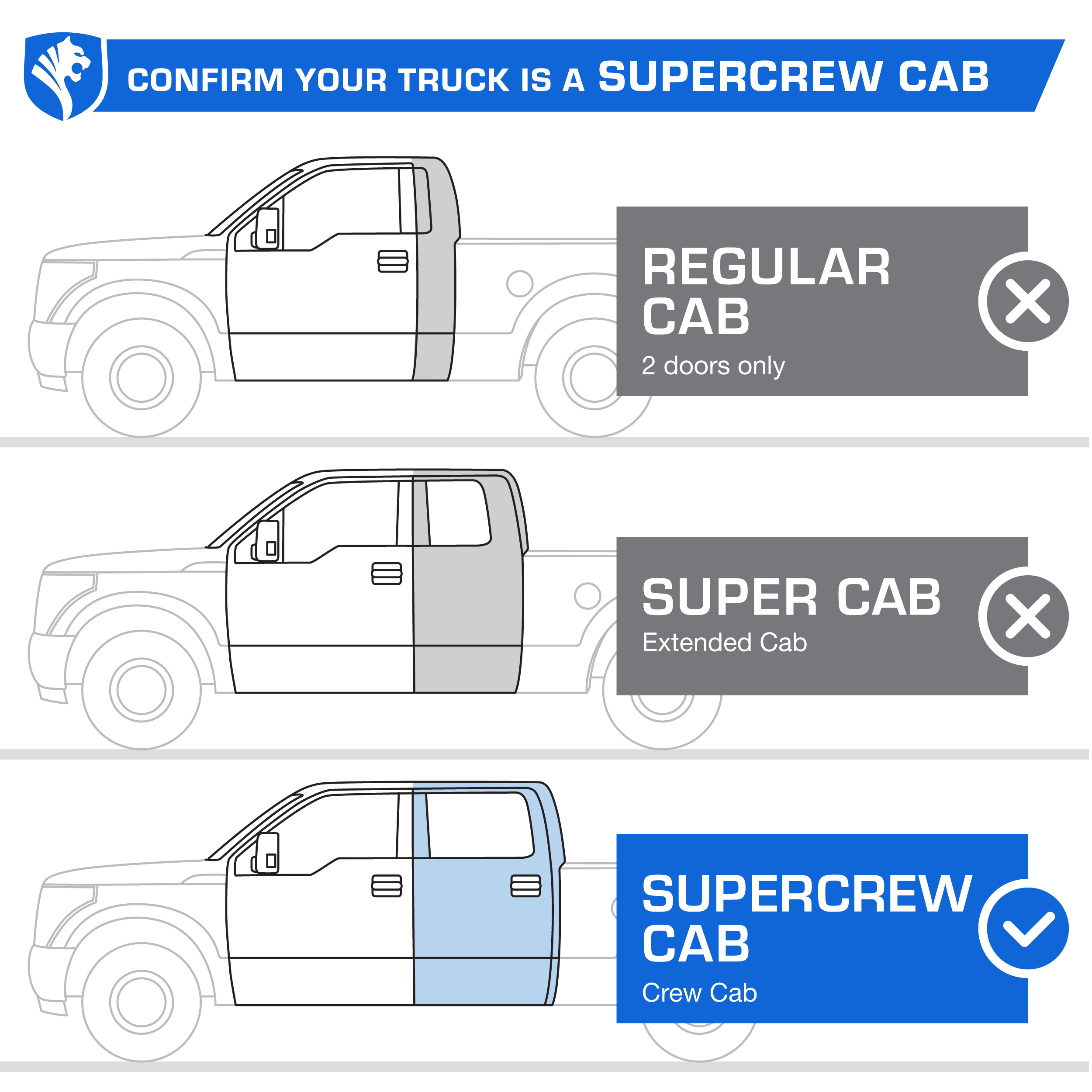 Tyger LanderX fit 15-25 F150; 22-25 Lightning; 17-25 F250/350 SD | Supercrew Cab