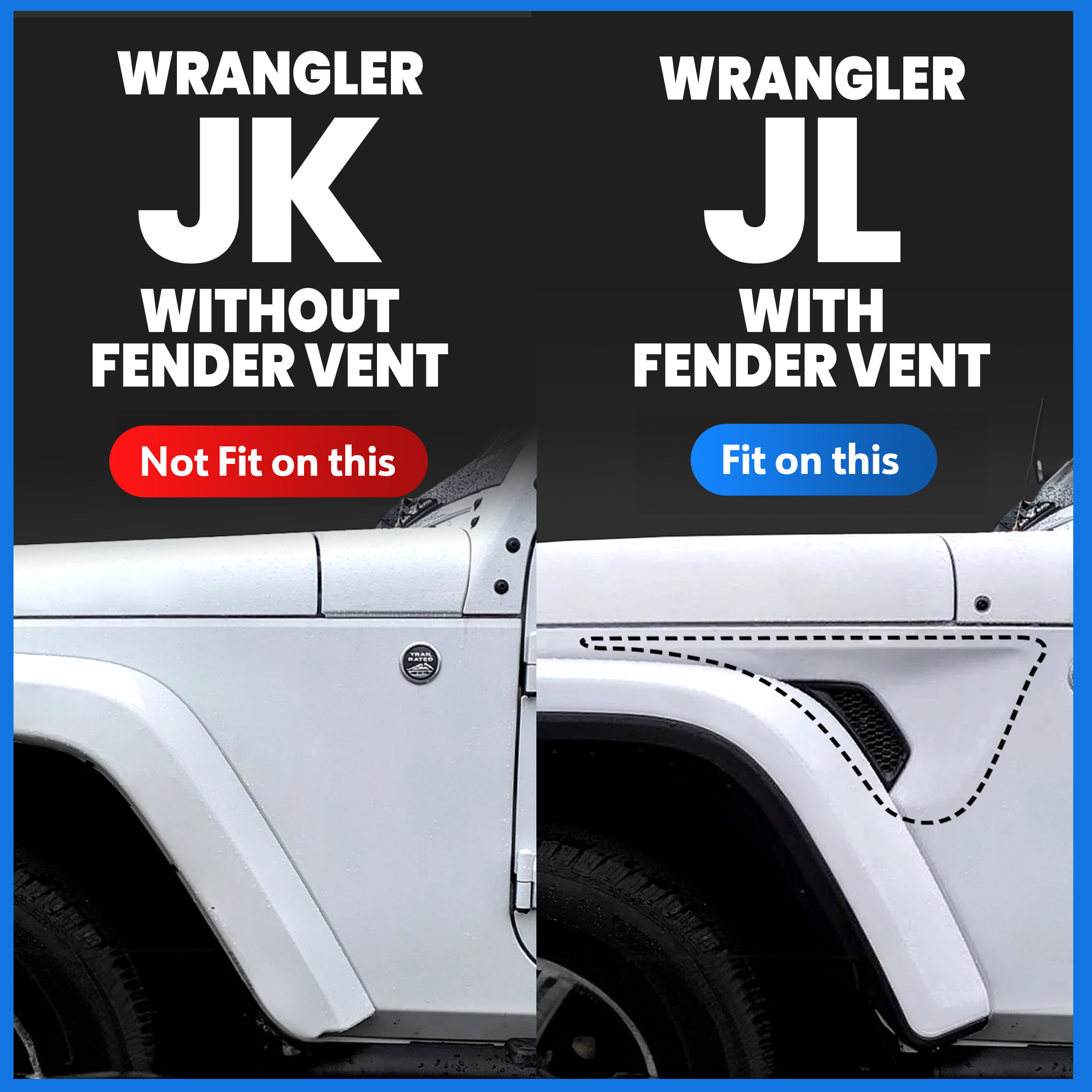 Tyger LanderX fit 2018-2025 Jeep Wrangler JL 4-Door (Fits 21-24 4xe; Not Fit JK)