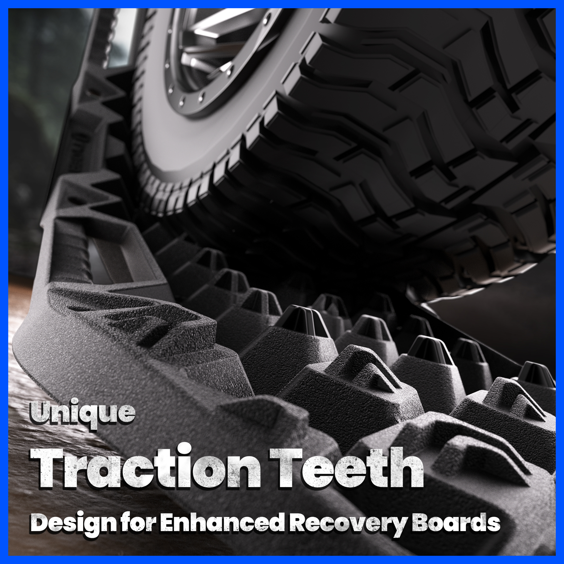 Tyger Auto Topo Off-Road Recovery Boards | Jack Lift Compatible | Extra Wide | Pair Set | Black