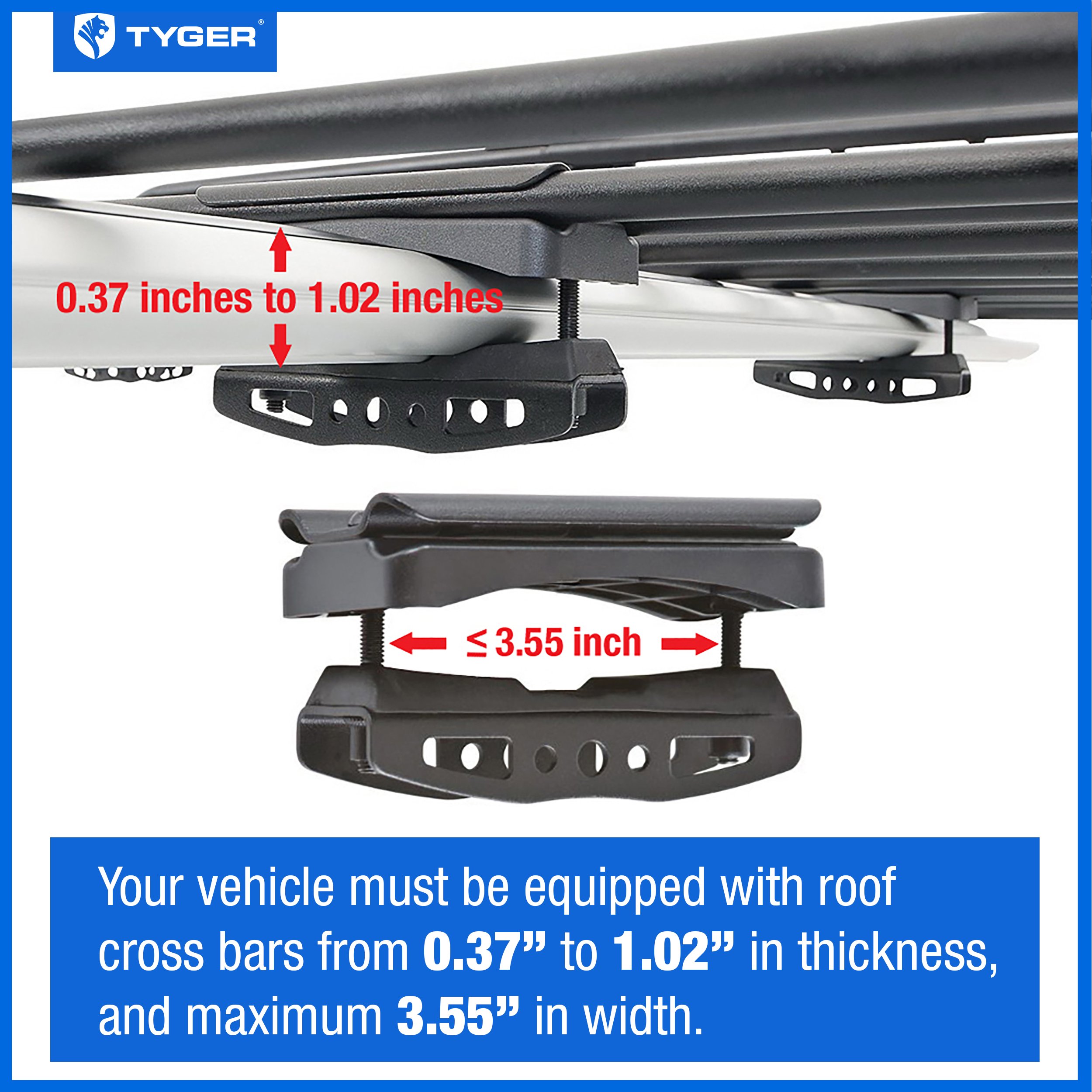 Heavy Duty Roof Mounted Basket Fit  L57.5in x W41.3in x H6.3in TG-RK1B942B