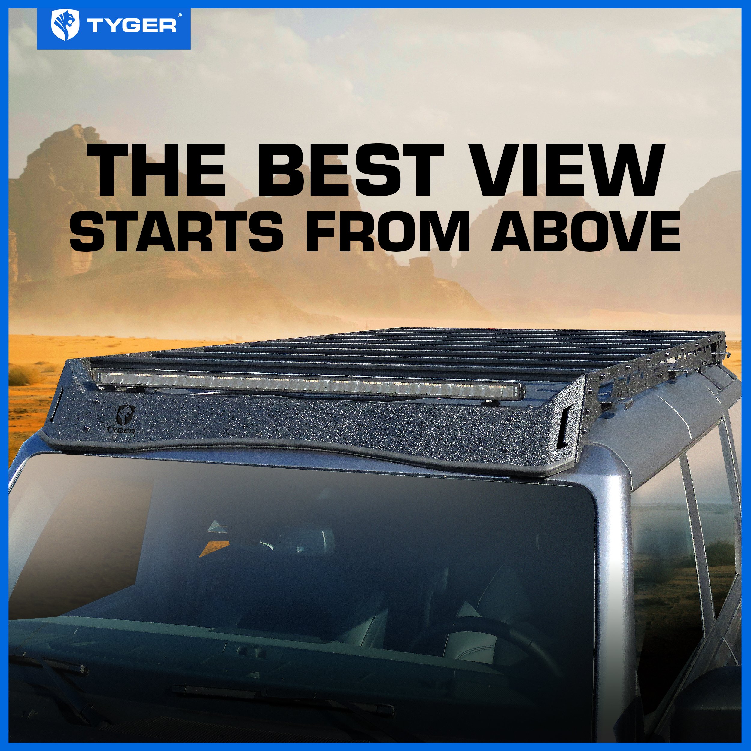 Roof Cargo Carrier Storage Rack Fits 2021-2025 Ford Bronco 4 Door | Color Inserts | TG-RR1F33778