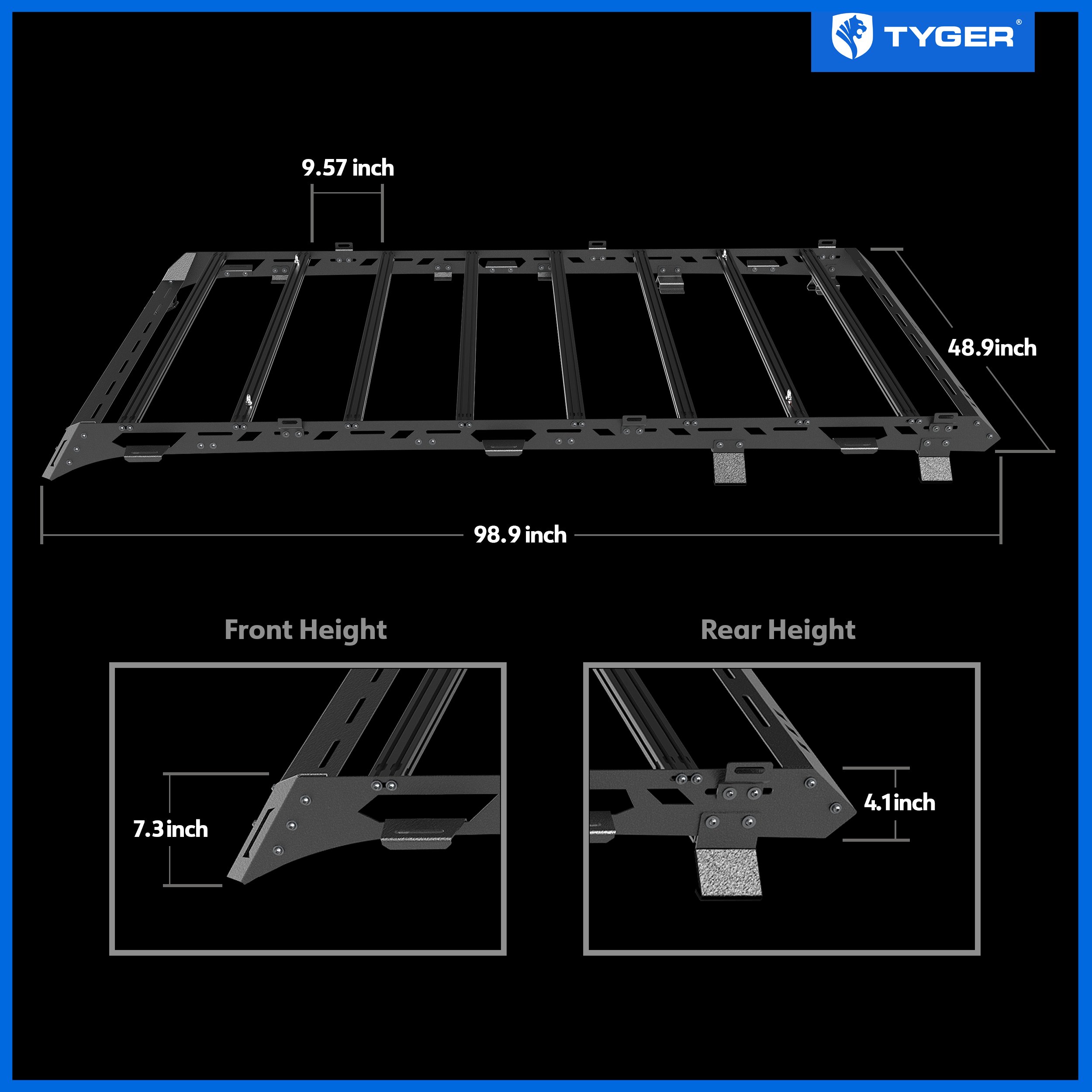 Roof Cargo Carrier Storage Rack Fits 2021-2025 Ford Bronco 4 Door | Color Inserts | TG-RR1F33778