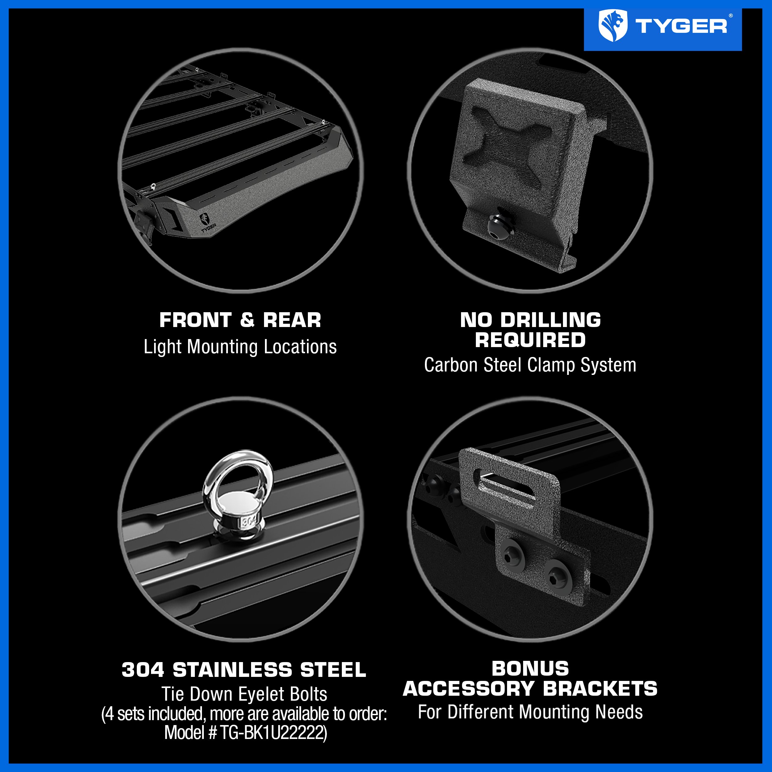 Roof Cargo Carrier Storage Rack Fits 2018-2025 Jeep Wrangler JLU 4 Dr | Color Inserts | TG-RR1J33558