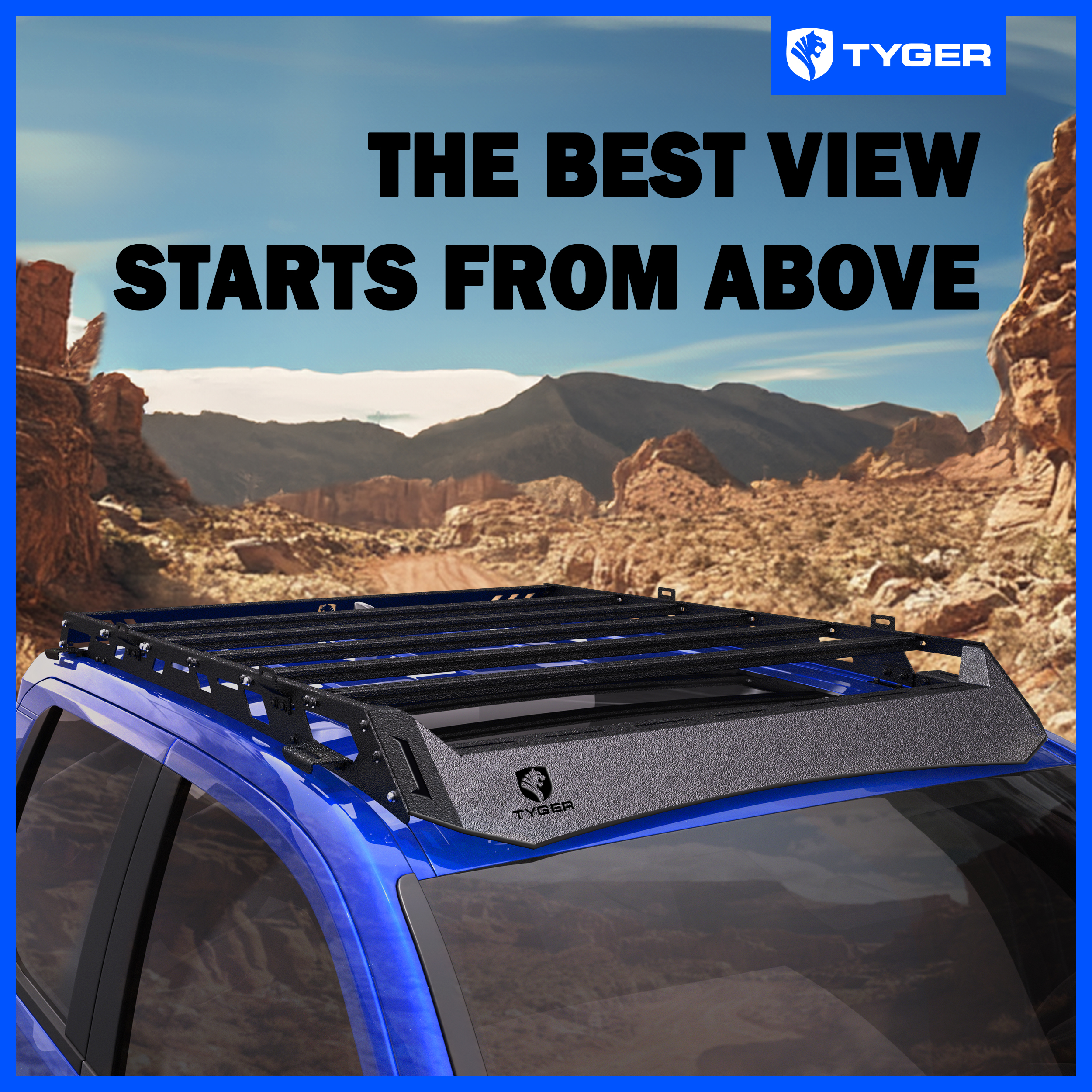 Roof Cargo Carrier Storage Rack Fits 24-25 Toyota Tacoma Double Cab | Color Inserts | TG-RR1T33138