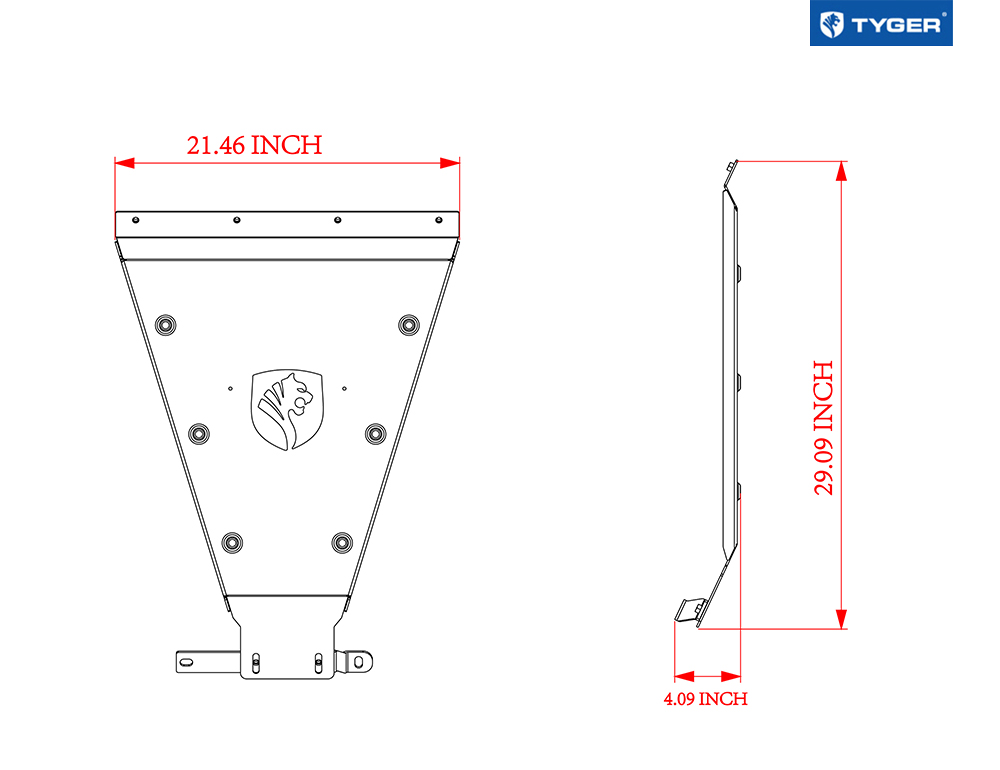 TG-SP6C80468 Skid Plate Works Only with TG-BP6C80468 | Textured Black