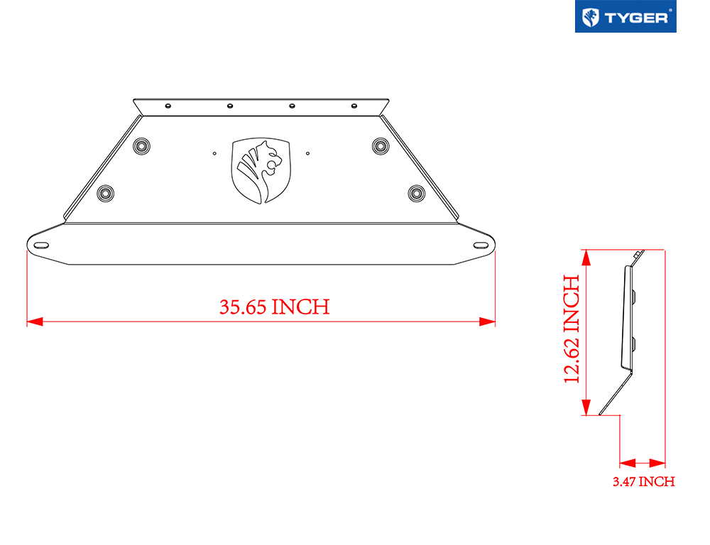 Skid Plate Works Only with TG-BP6D80368 | Textured Black