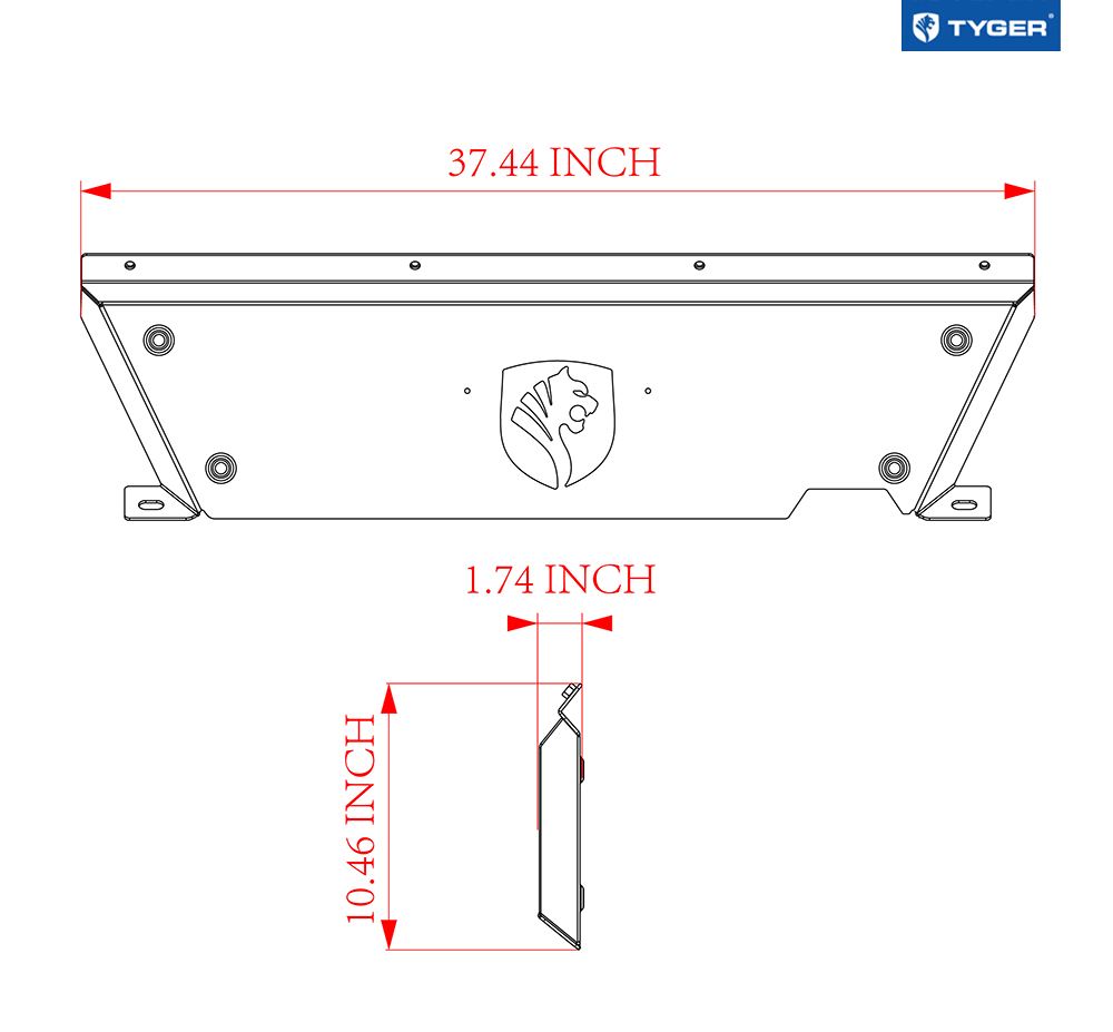 TG-SP6T80168 Skid Plate Works Only with TG-BP6T80168 | Textured Black