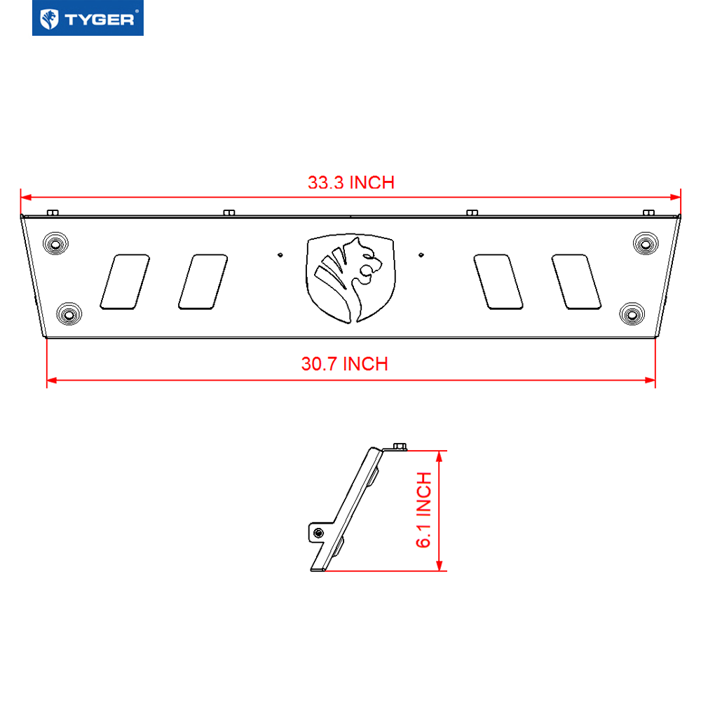 TG-SP6T80668 Skid Plate Works Only with TG-BP6T80668 | Textured Black