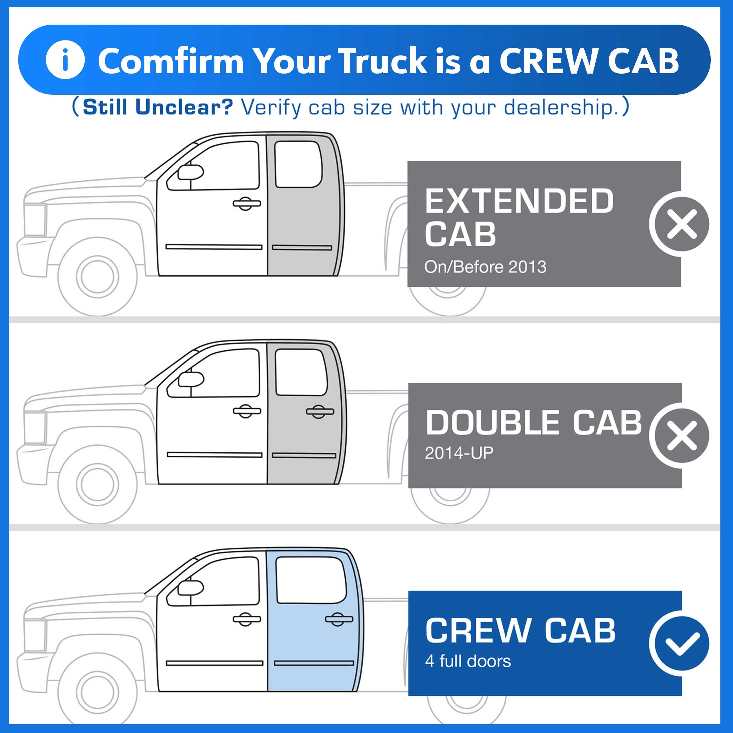 TYGER Star Strider fit 2019-2025 Chevy Silverado GMC Sierra 1500; 2020-2025 2500 3500HD | Crew Cab