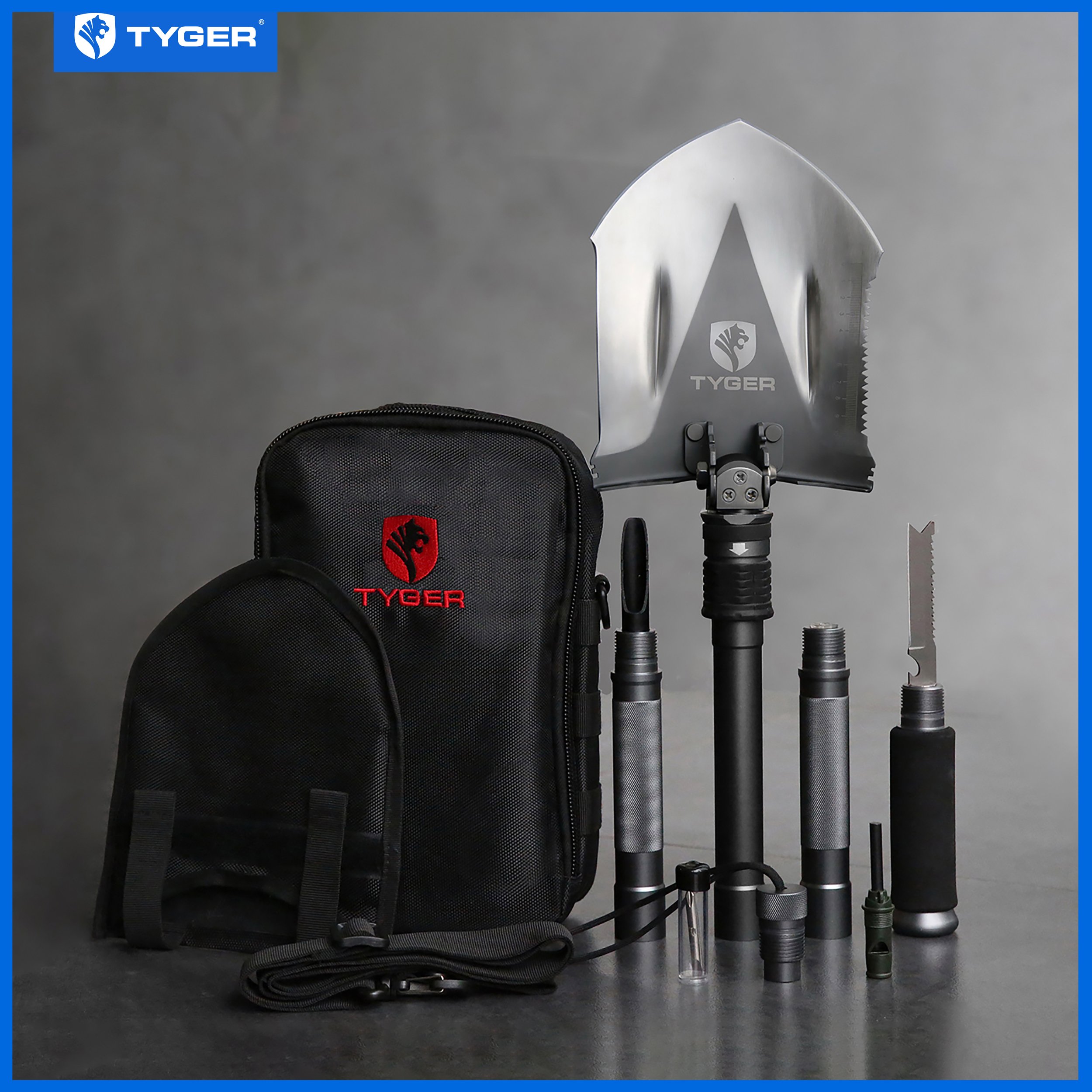 16-in-1 Multifunctional Shovel for Off-Roading, Camping, Outdoor, Survival and Emergency TG-SV8U3217