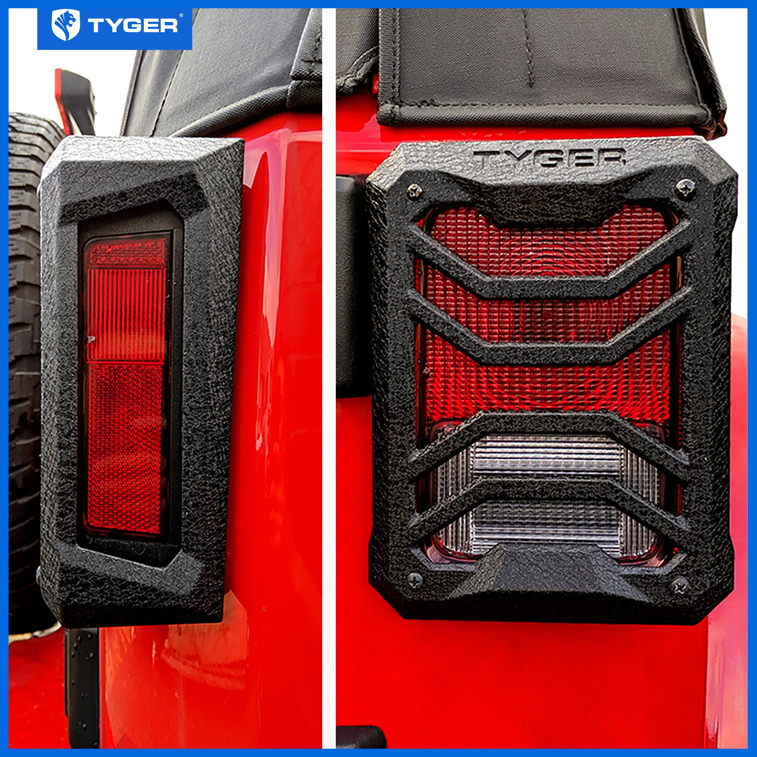 Tail Light Guards Fit 2007-2018 Wrangler JK (NOT JL) TG-TG7J83338