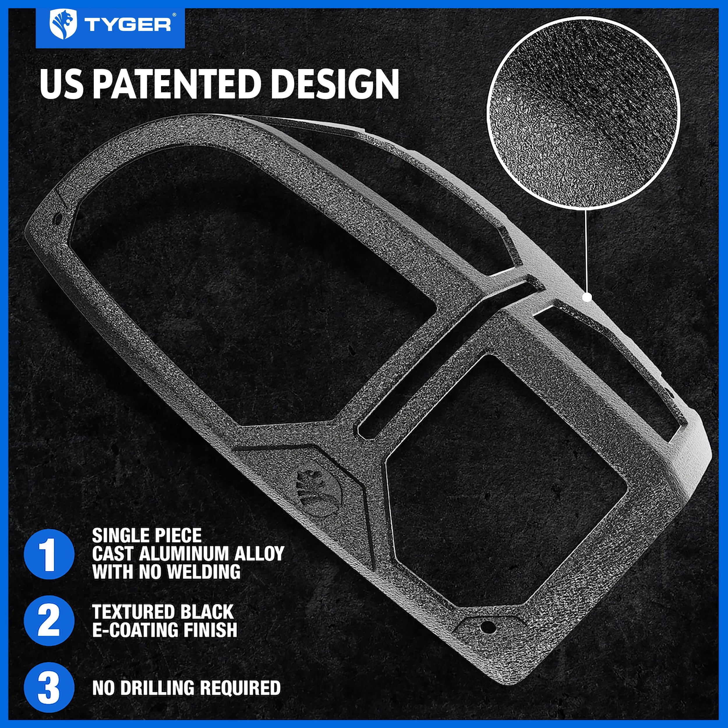 Pauldrons Tail Light Guards Fit 2016-2023 Toyota Tacoma | No Drilling Required | TG-TG7T86668